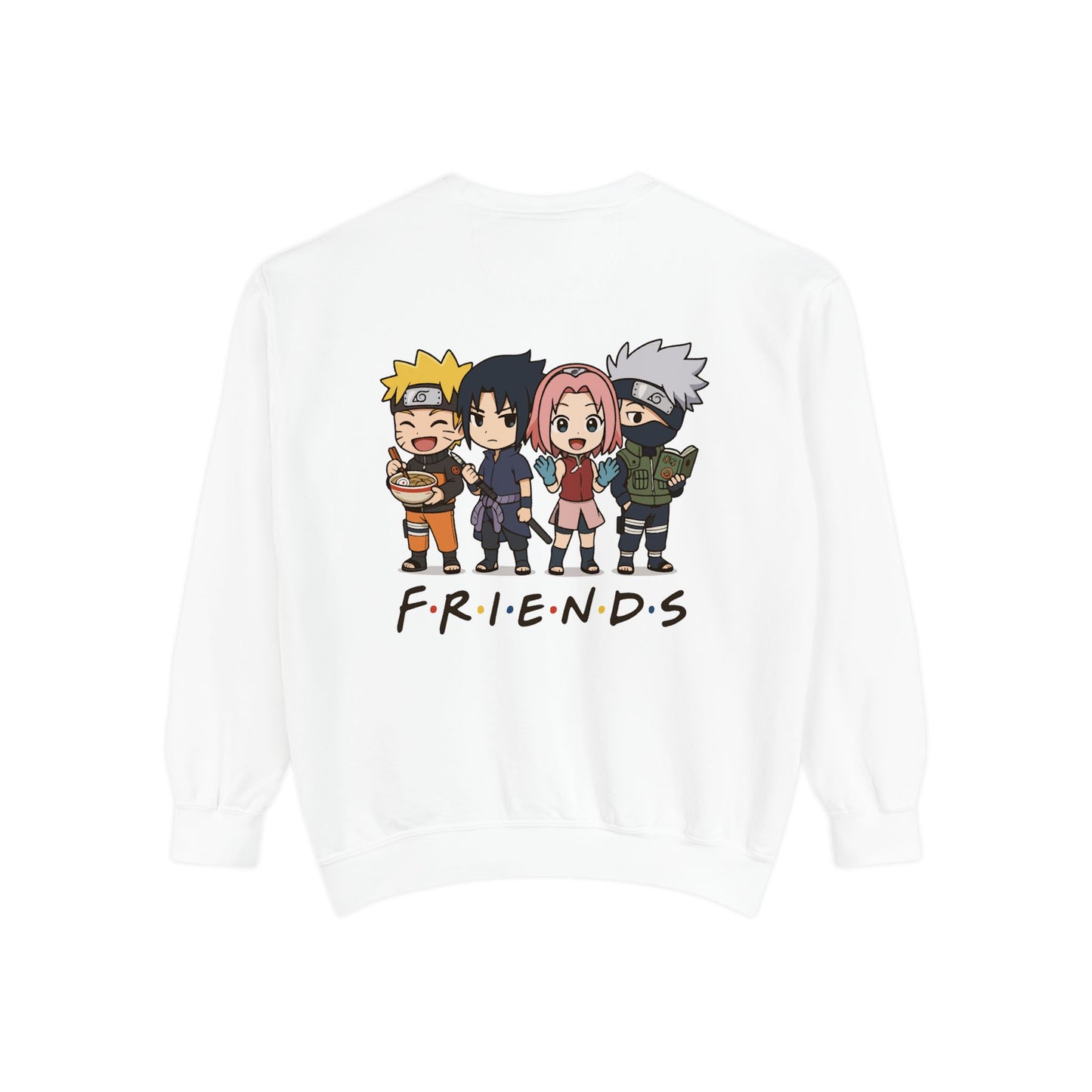 Naruto Friends Back Sweatshirt, Gift for Anime Lovers, Cozy Casual Wear, Perfect for Birthdays or Holidays, Unisex Sweatshirt