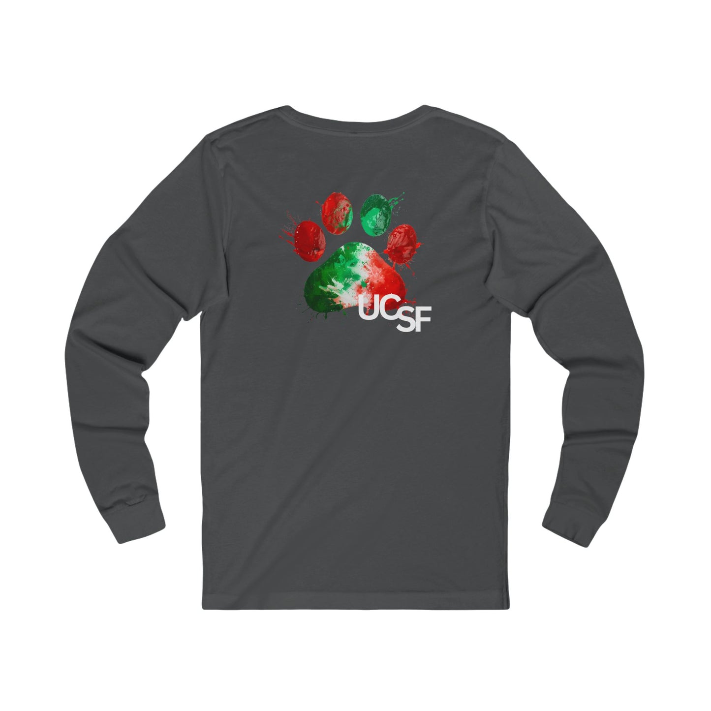Simple Work Bear Paw Unisex Long Sleeve Tee with UCSF Design, Comfortable Apparel, Gift for Students, Casual Wear, Stylish Layering Option
