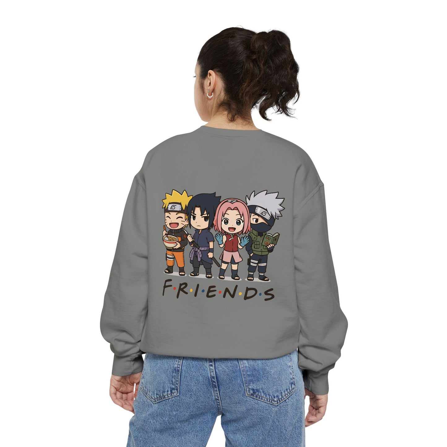Naruto Friends Back Sweatshirt, Gift for Anime Lovers, Cozy Casual Wear, Perfect for Birthdays or Holidays, Unisex Sweatshirt