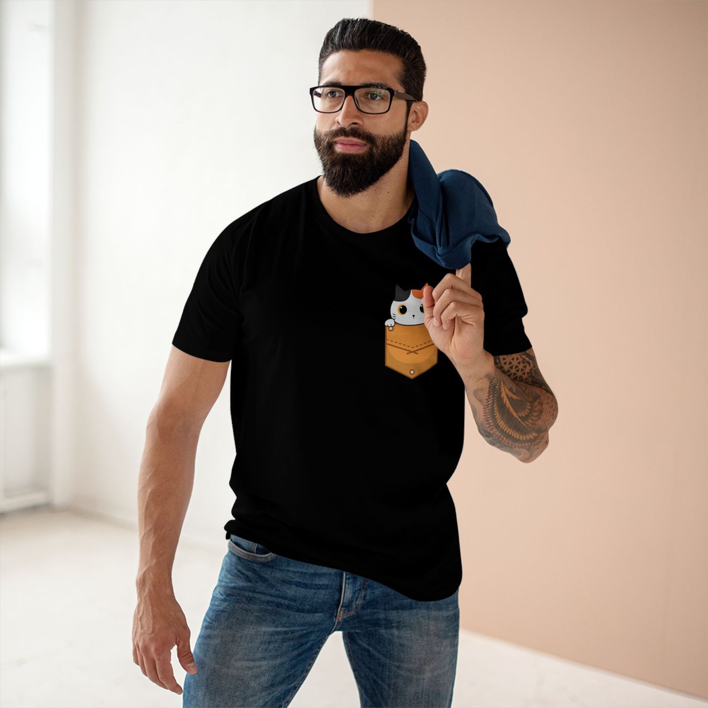 Cat in Pocket Tee