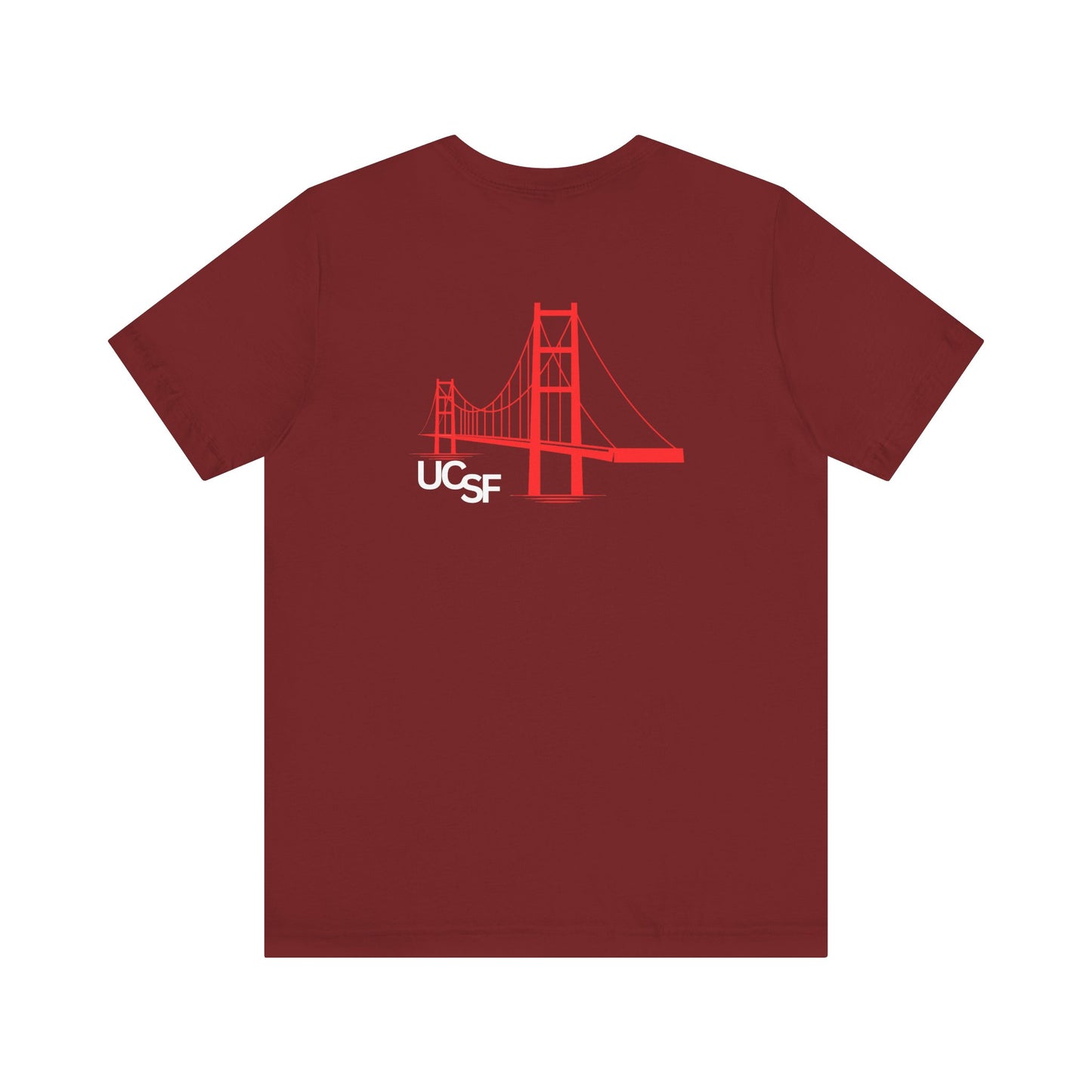 Simple Work Dark Colored Red Bridges Unisex Jersey Short Sleeve Tee
