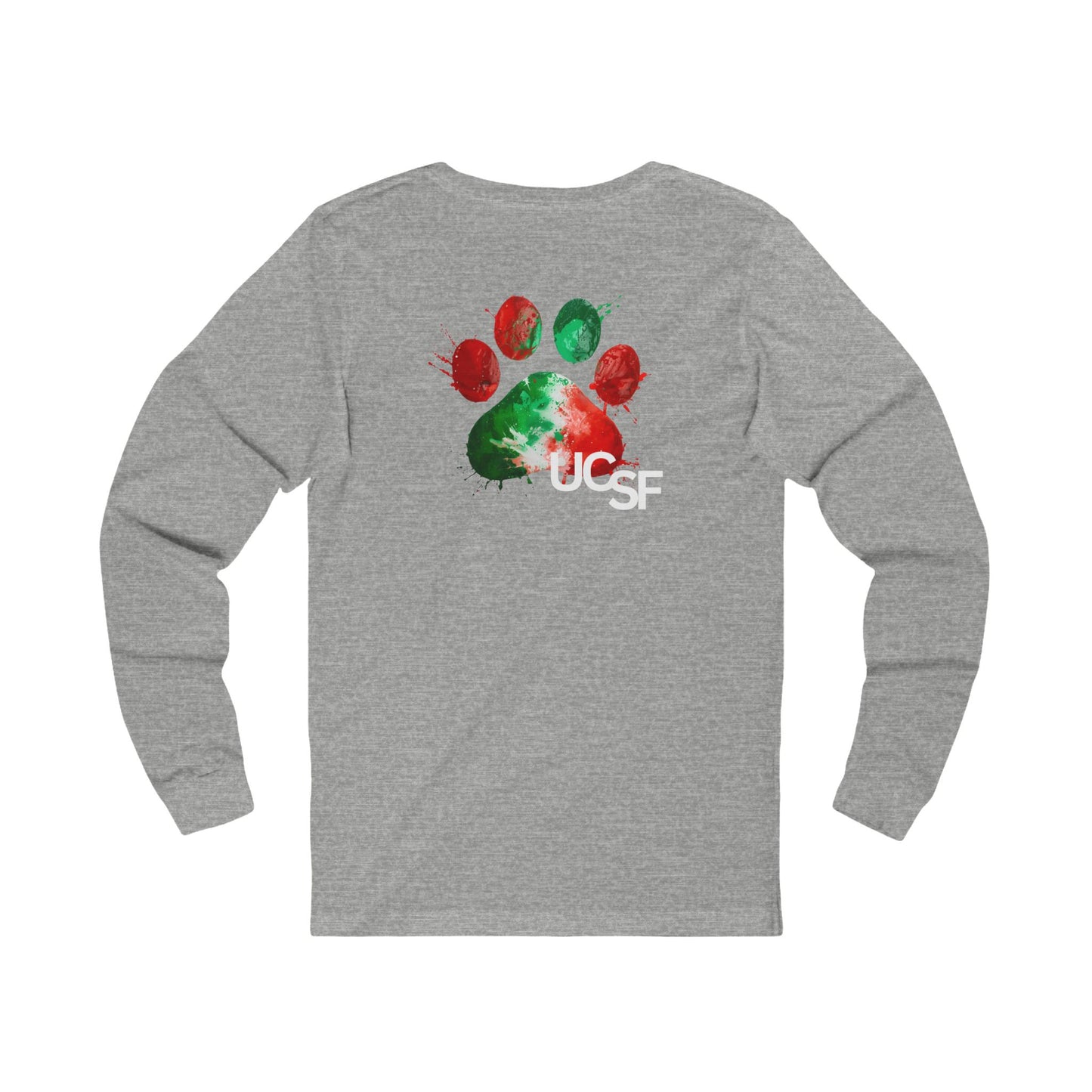 Simple Work Bear Paw Unisex Long Sleeve Tee with UCSF Design, Comfortable Apparel, Gift for Students, Casual Wear, Stylish Layering Option