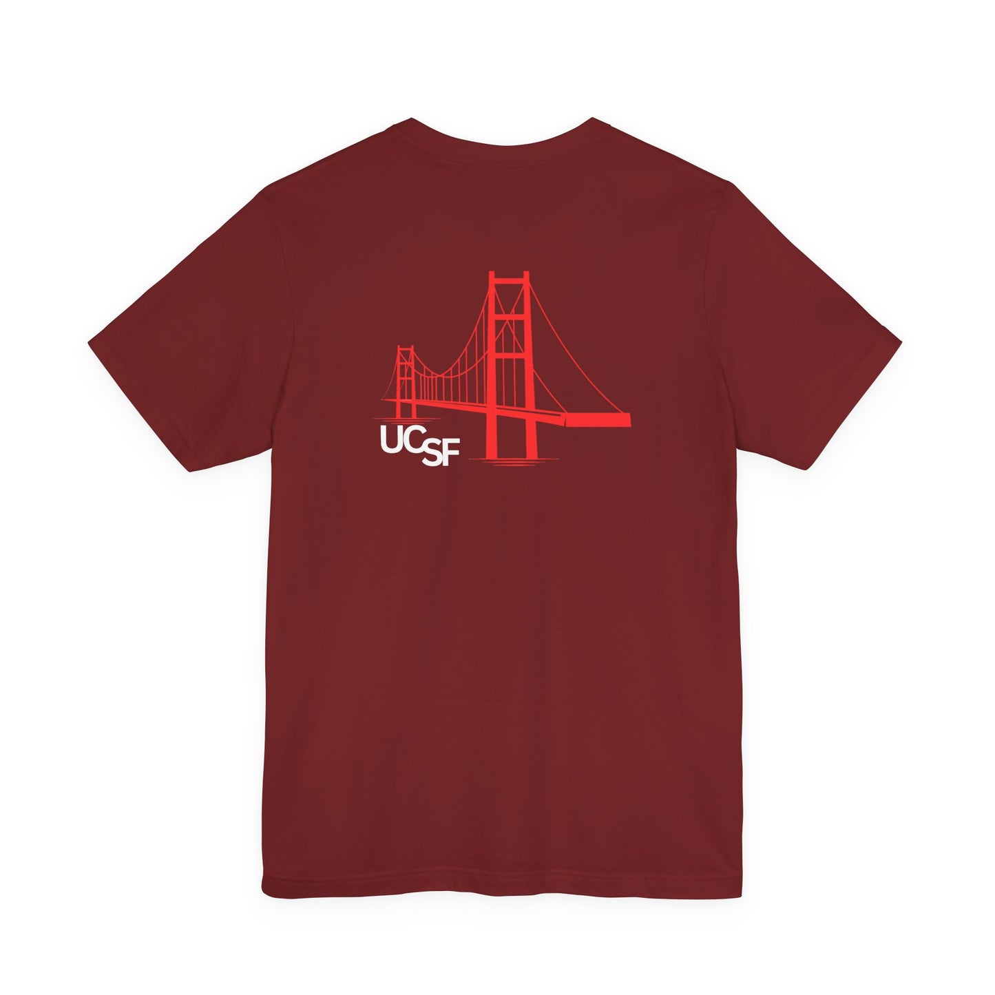 Simple Work Dark Colored Red Bridges Unisex Jersey Short Sleeve Tee