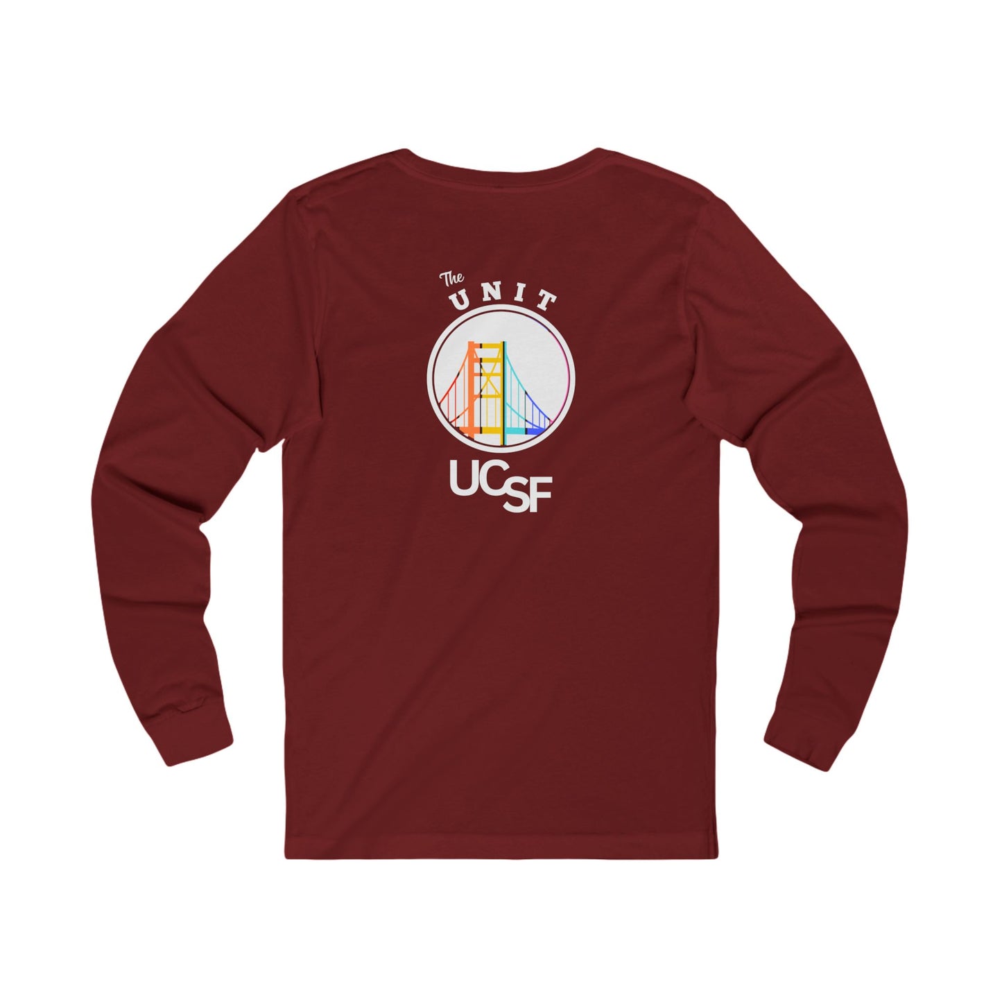 Simple Work The Unit White Unisex Long Sleeve Tee with UCSF Design, Comfortable Apparel, Gift for Students, Casual Wear, Stylish Layering Option