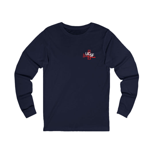 Simple Work The Unit Black Unisex Long Sleeve Tee with UCSF Design, Comfortable Apparel, Gift for Students, Casual Wear, Stylish Layering Option
