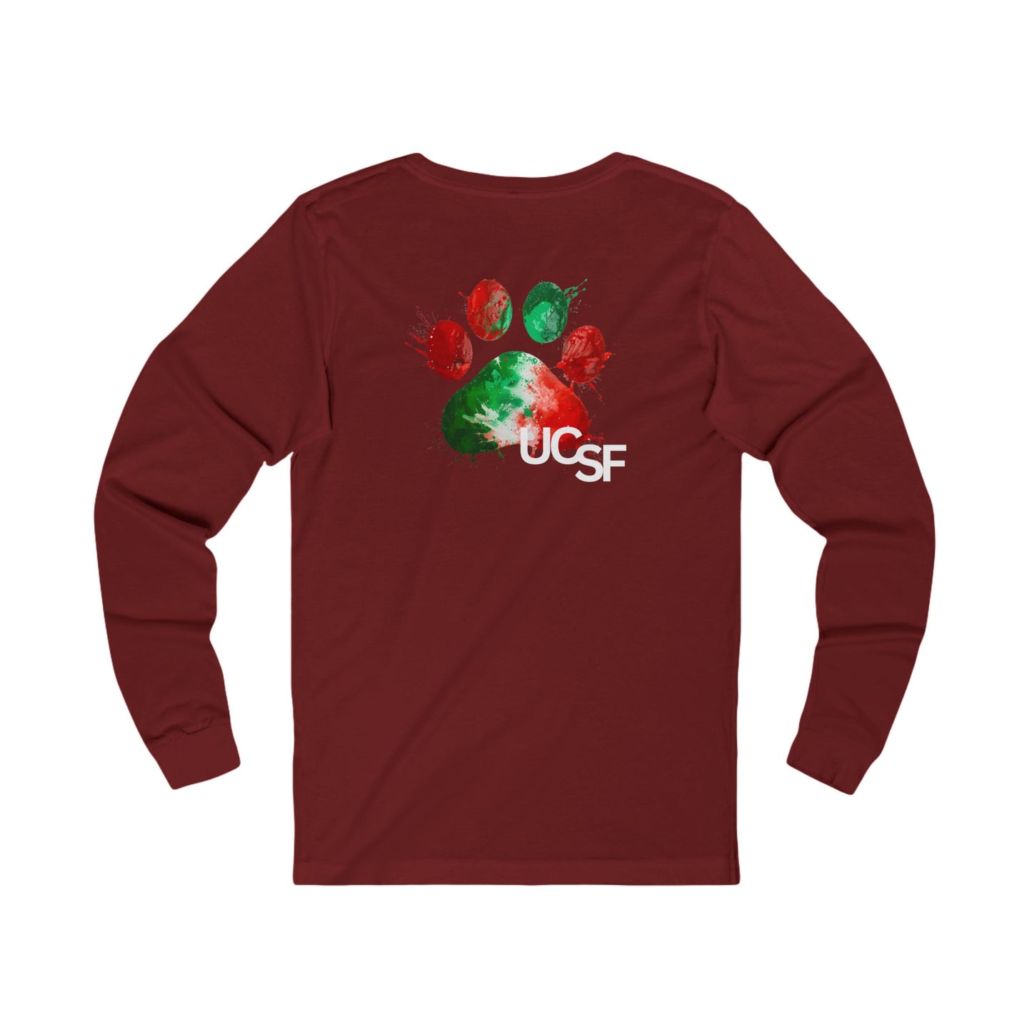 Simple Work Bear Paw Unisex Long Sleeve Tee with UCSF Design, Comfortable Apparel, Gift for Students, Casual Wear, Stylish Layering Option