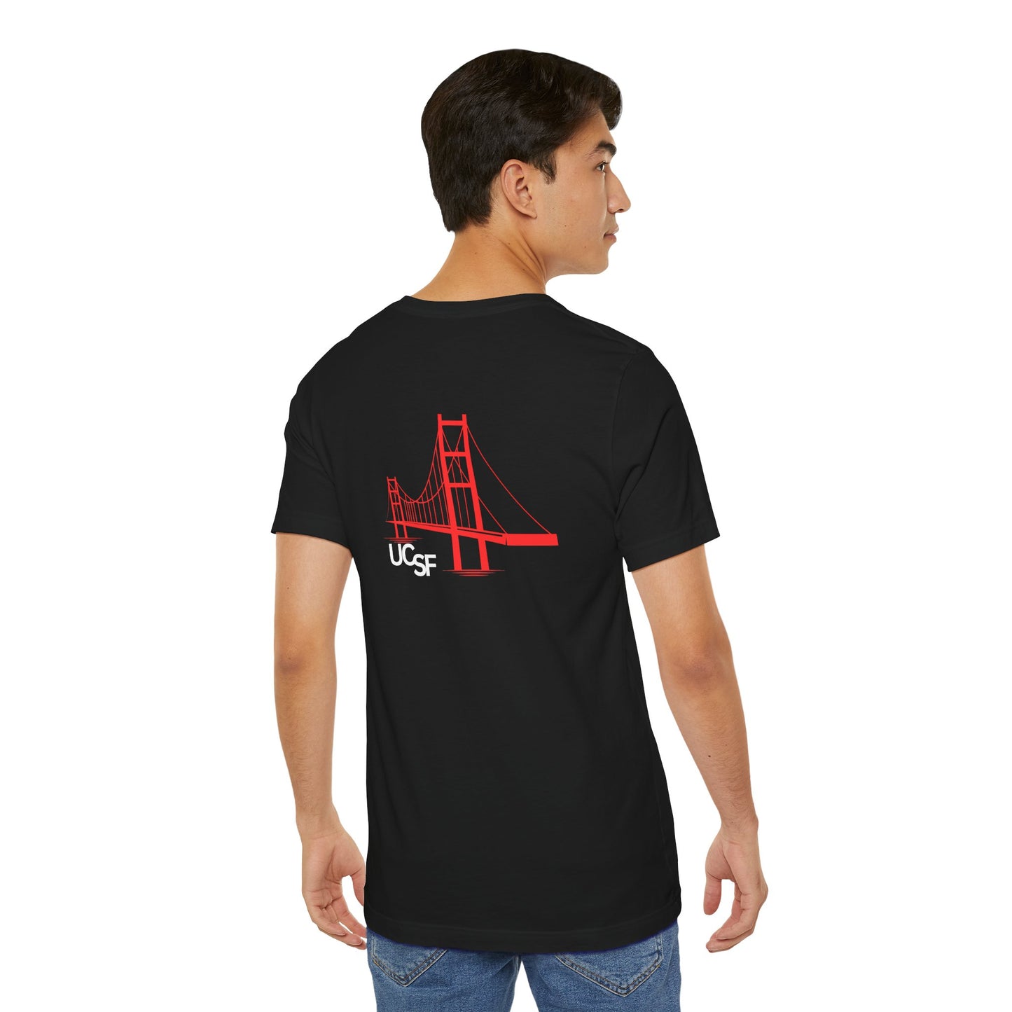 Simple Work Dark Colored Red Bridges Unisex Jersey Short Sleeve Tee