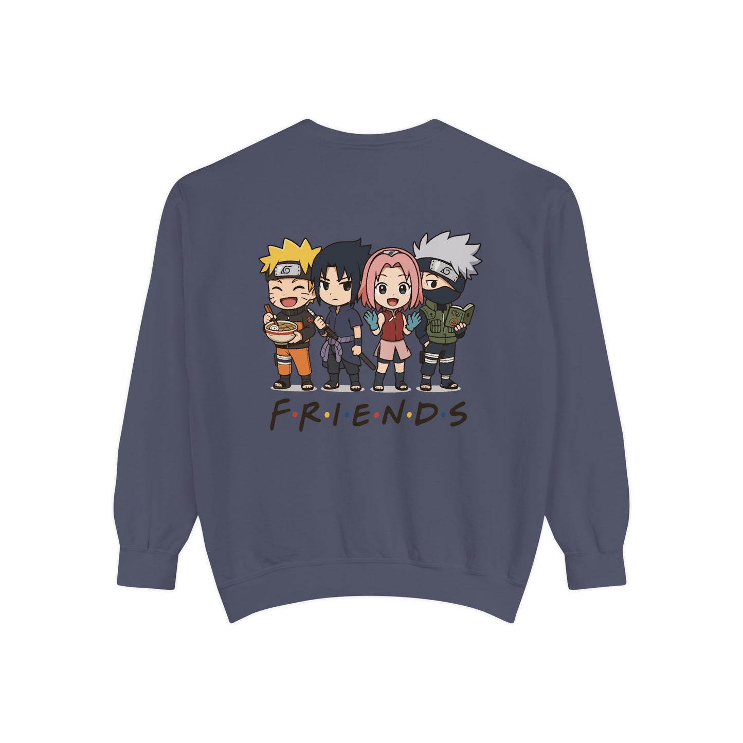 Naruto Friends Back Sweatshirt, Gift for Anime Lovers, Cozy Casual Wear, Perfect for Birthdays or Holidays, Unisex Sweatshirt
