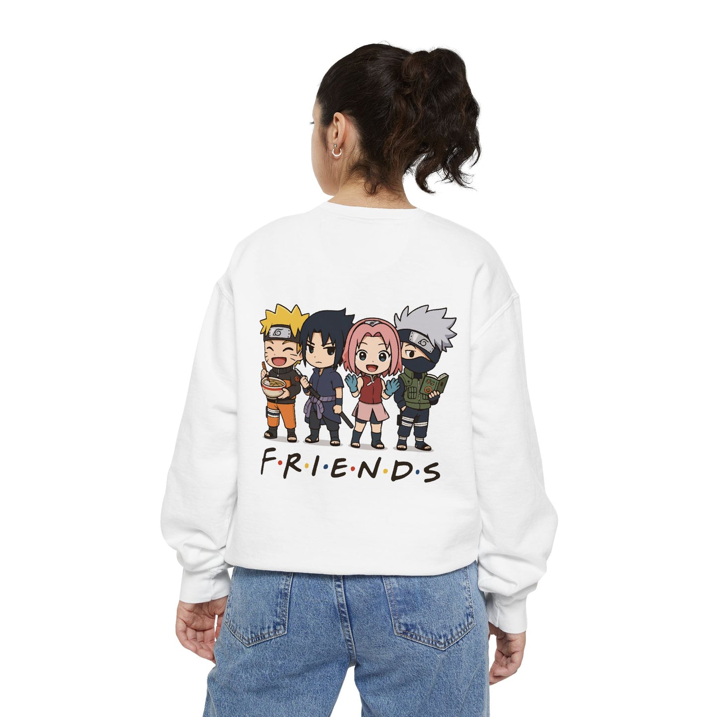 Naruto Friends Back Sweatshirt, Gift for Anime Lovers, Cozy Casual Wear, Perfect for Birthdays or Holidays, Unisex Sweatshirt