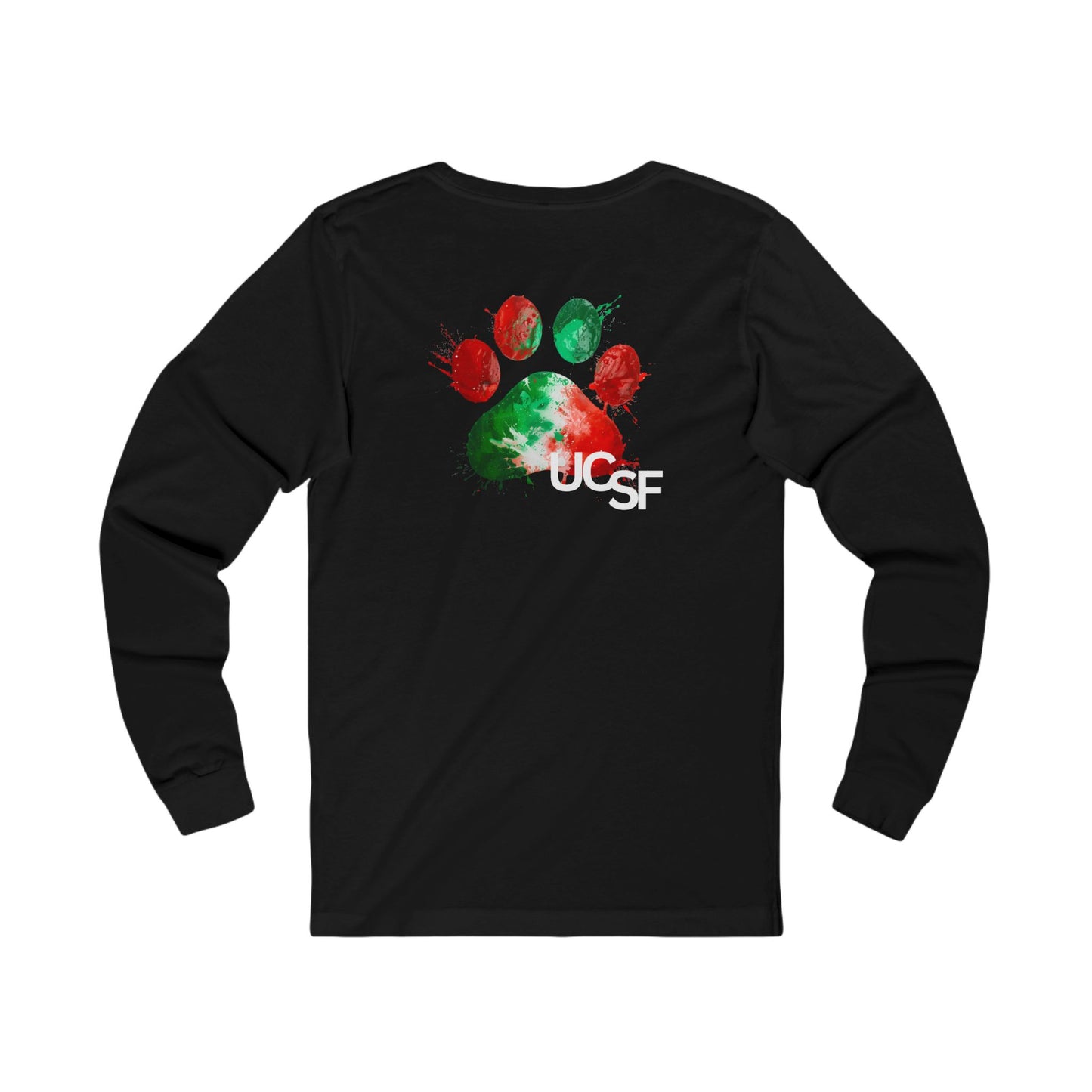 Simple Work Bear Paw Unisex Long Sleeve Tee with UCSF Design, Comfortable Apparel, Gift for Students, Casual Wear, Stylish Layering Option