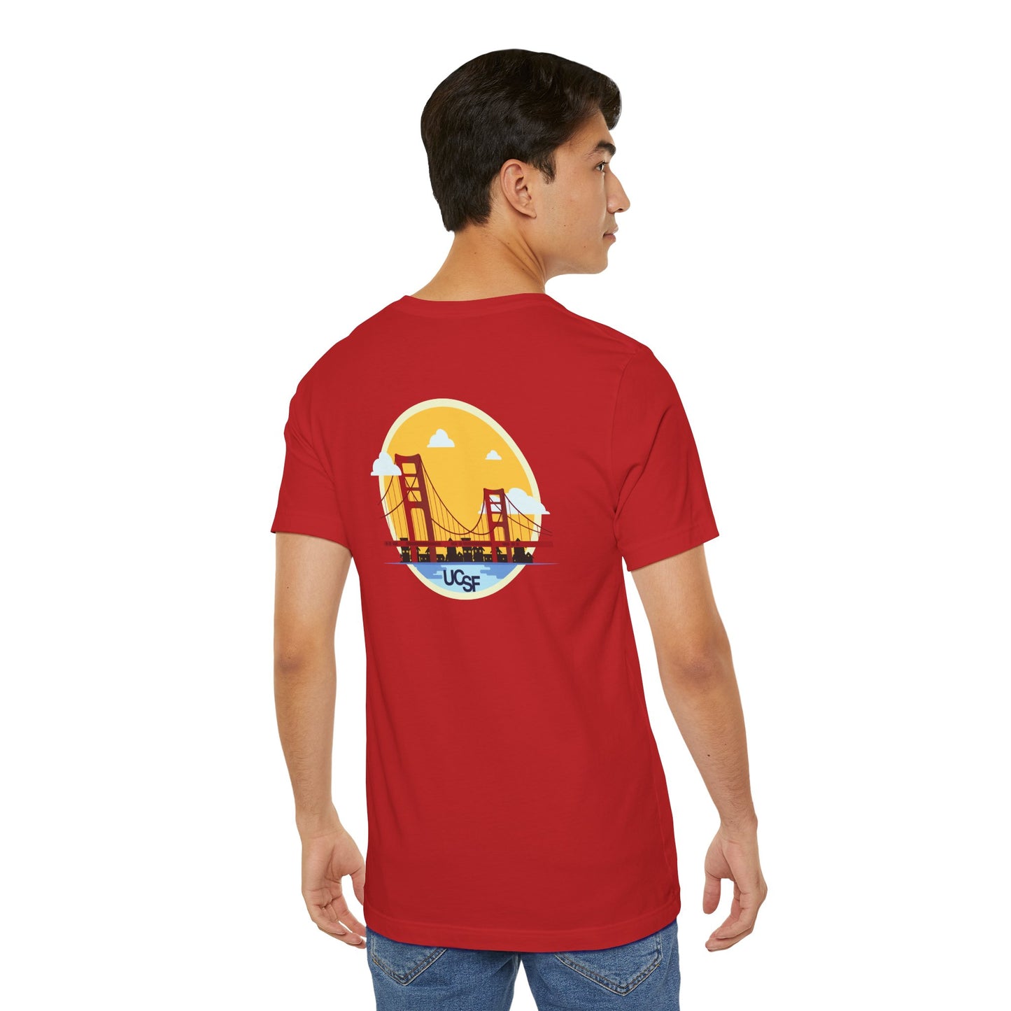 Simple Work Yellow Bridge Dark Colored Unisex Jersey Short Sleeve Tee