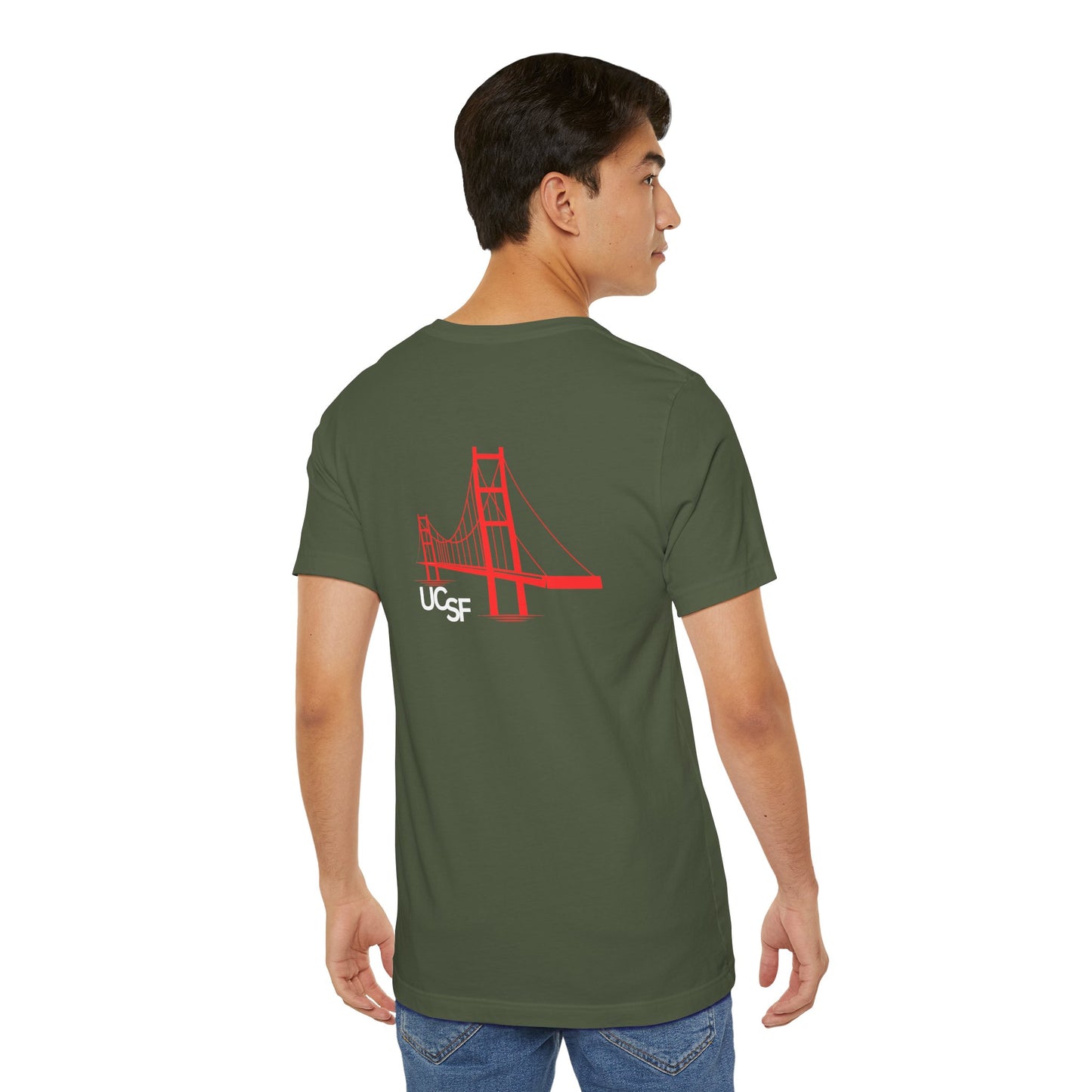 Simple Work Dark Colored Red Bridges Unisex Jersey Short Sleeve Tee