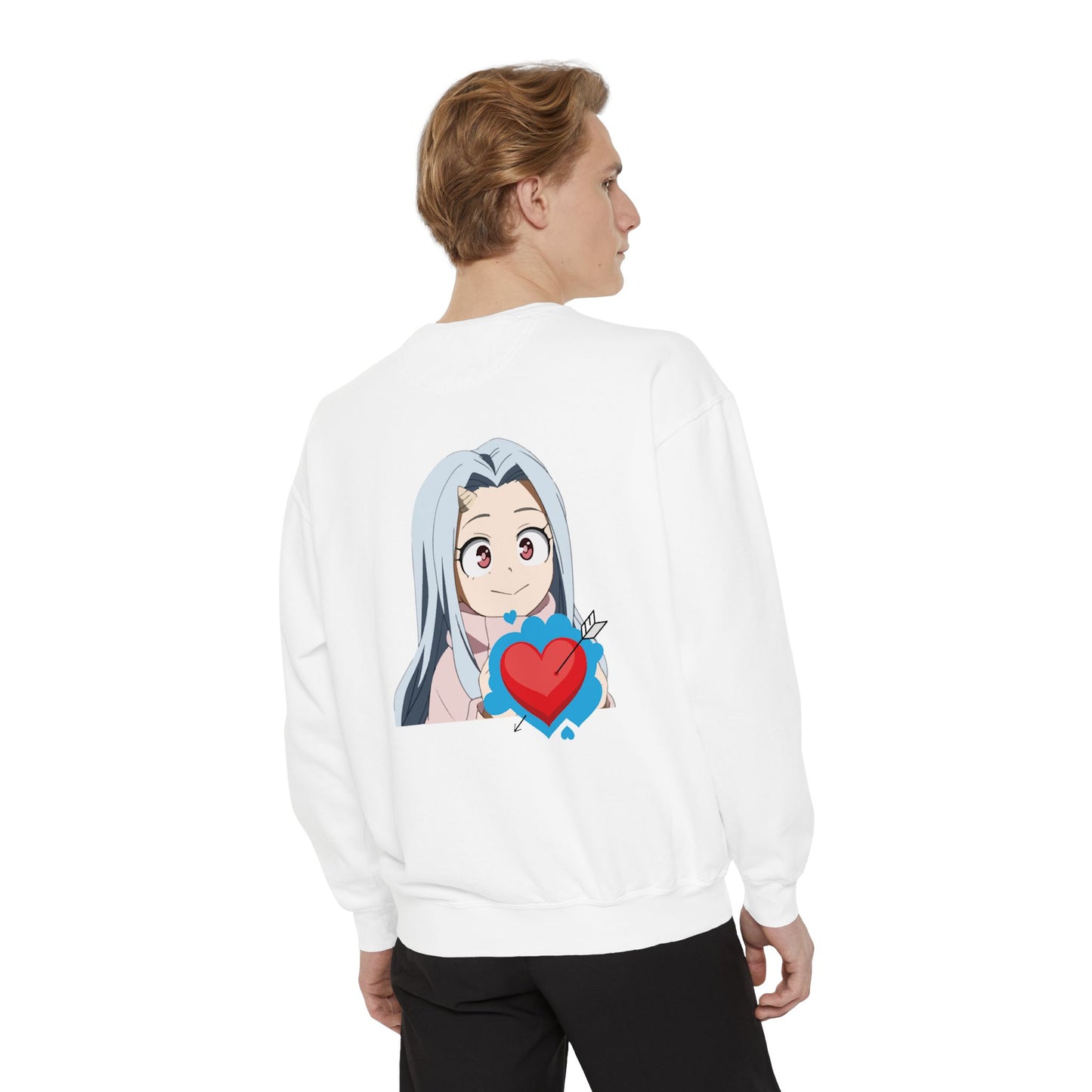 Cute Anime Heart Sweatshirt, Gift for Anime Lovers, Cozy Casual Wear, Perfect for Birthdays or Holidays, Unisex Sweatshirt