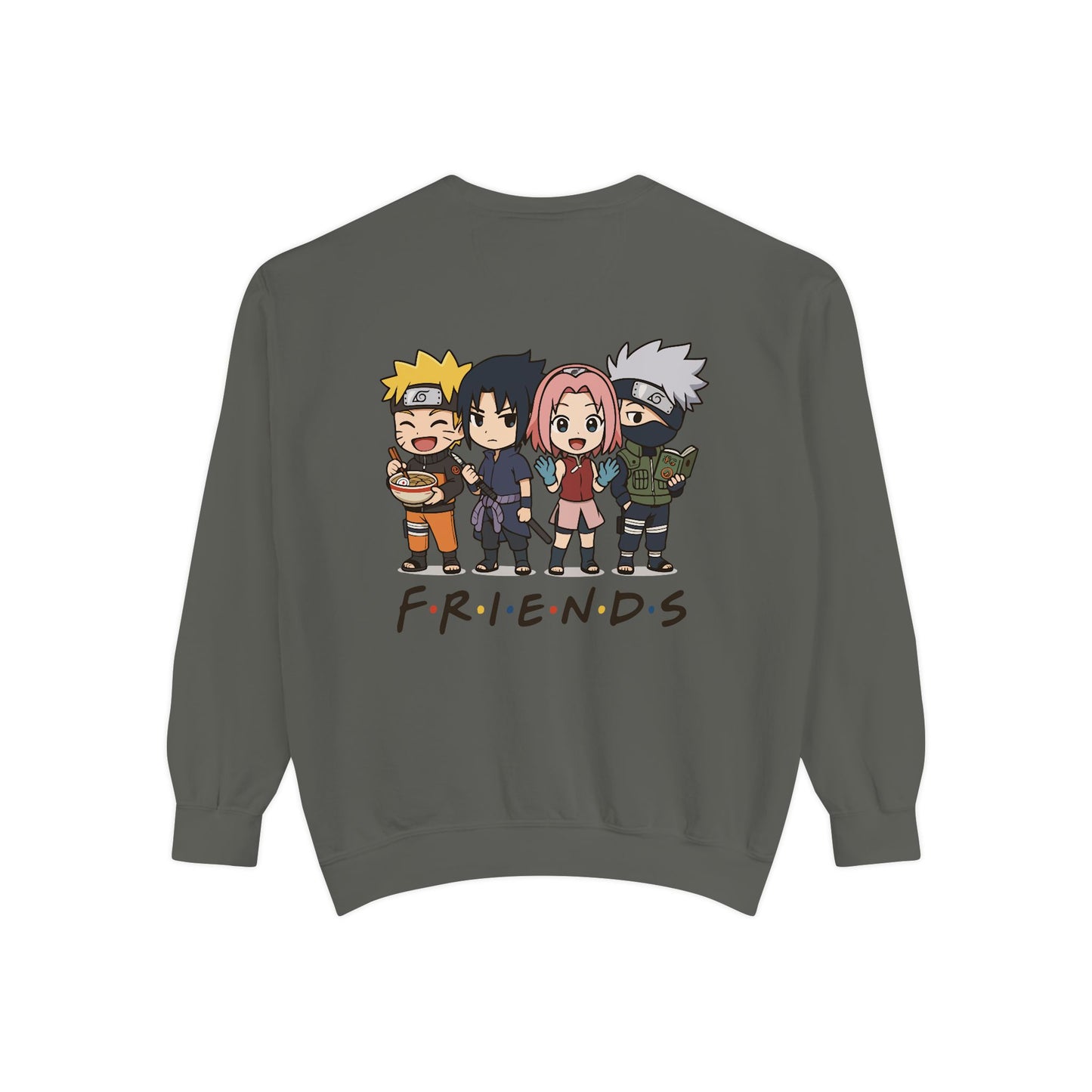 Naruto Friends Back Sweatshirt, Gift for Anime Lovers, Cozy Casual Wear, Perfect for Birthdays or Holidays, Unisex Sweatshirt