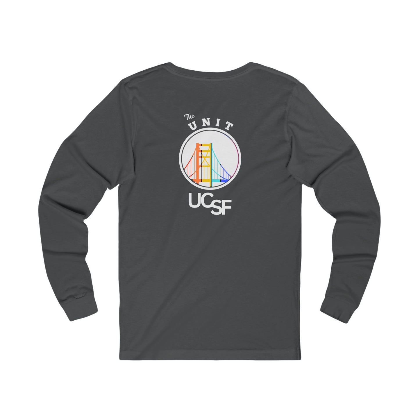 Simple Work The Unit White Unisex Long Sleeve Tee with UCSF Design, Comfortable Apparel, Gift for Students, Casual Wear, Stylish Layering Option