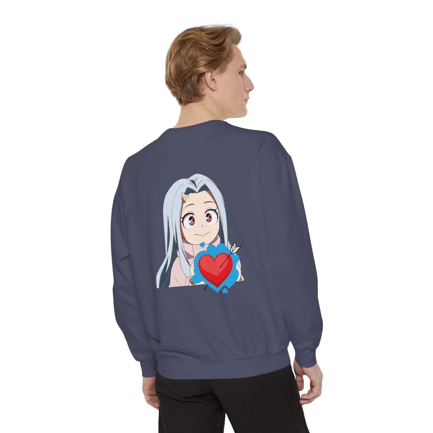 Cute Anime Heart Sweatshirt, Gift for Anime Lovers, Cozy Casual Wear, Perfect for Birthdays or Holidays, Unisex Sweatshirt