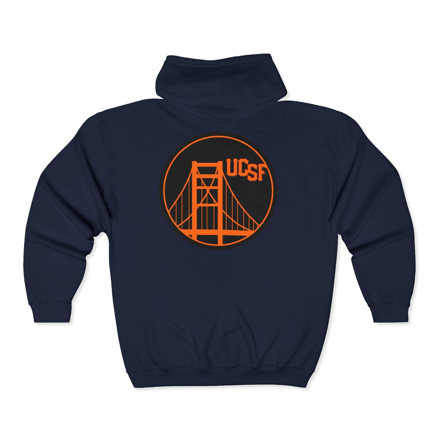Simple Work Orange Black Golden Gate Cozy Unisex Zip Hoodie - Perfect for Casual Outings, Gifts, Affordable Streetwear, and Everyday Comfort