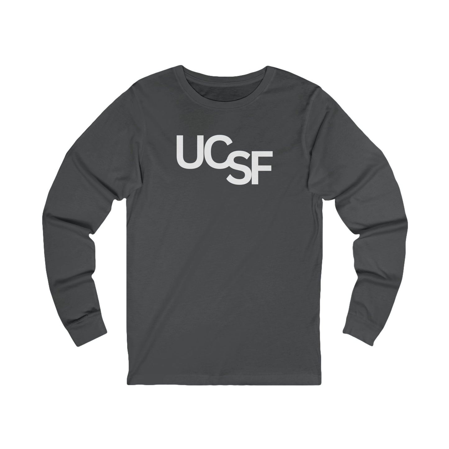 Simple Work Unisex Long Sleeve Tee with UCSF Design, Comfortable Apparel, Gift for Students, Casual Wear, Stylish Layering Option