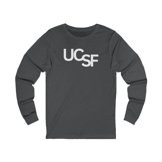 Simple Work Unisex Long Sleeve Tee with UCSF Design, Comfortable Apparel, Gift for Students, Casual Wear, Stylish Layering Option