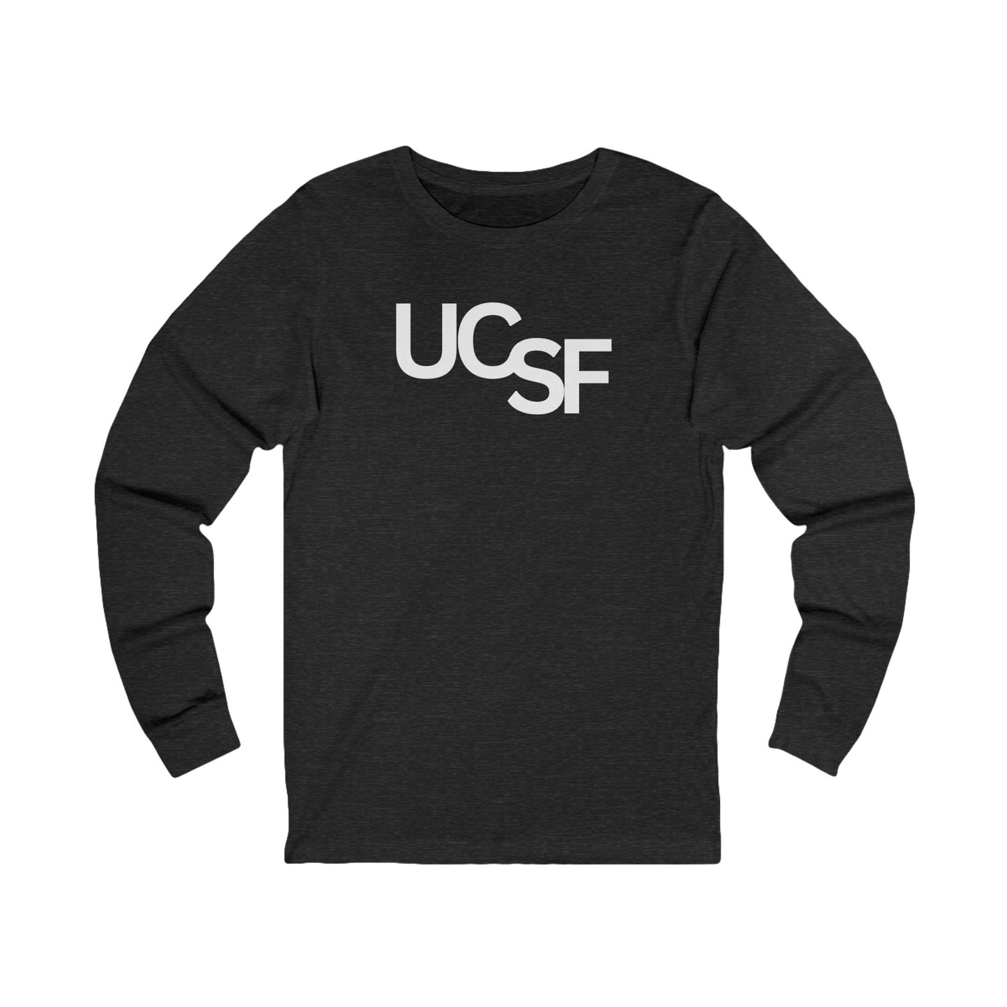 Simple Work Unisex Long Sleeve Tee with UCSF Design, Comfortable Apparel, Gift for Students, Casual Wear, Stylish Layering Option
