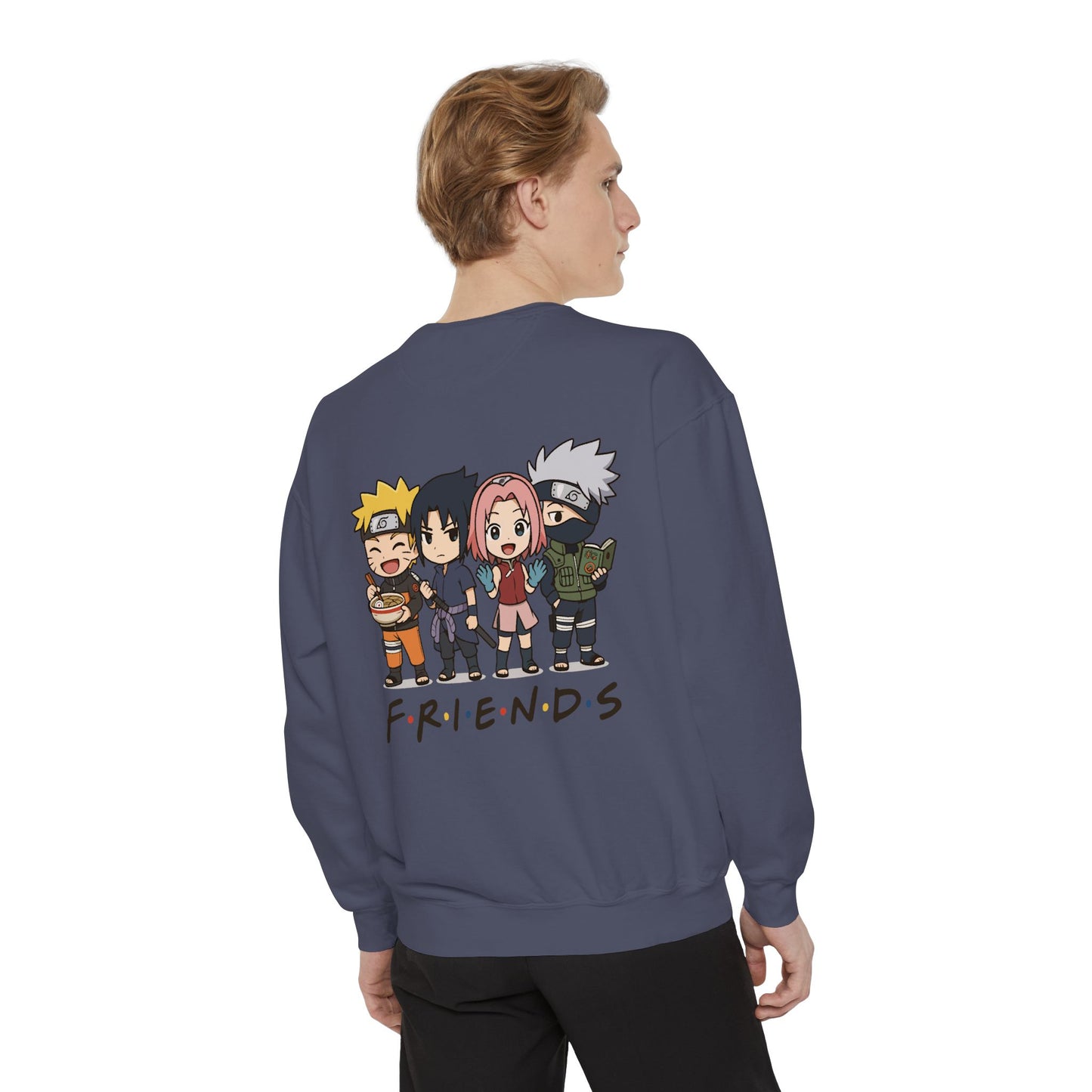 Naruto Friends Back Sweatshirt, Gift for Anime Lovers, Cozy Casual Wear, Perfect for Birthdays or Holidays, Unisex Sweatshirt