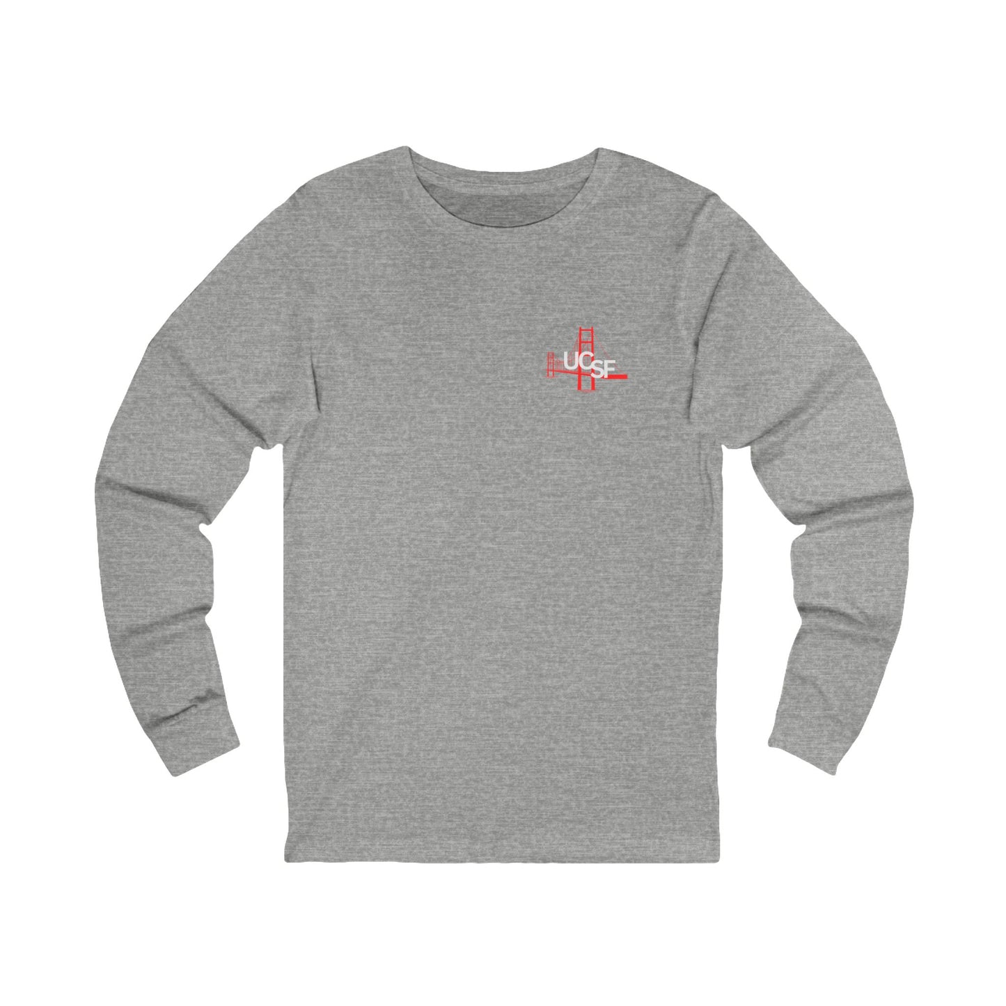 Simple Work Yellow SF Bridge Unisex Long Sleeve Tee with UCSF Design, Comfortable Apparel, Gift for Students, Casual Wear, Stylish Layering Option