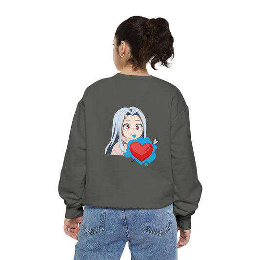 Cute Anime Heart Sweatshirt, Gift for Anime Lovers, Cozy Casual Wear, Perfect for Birthdays or Holidays, Unisex Sweatshirt