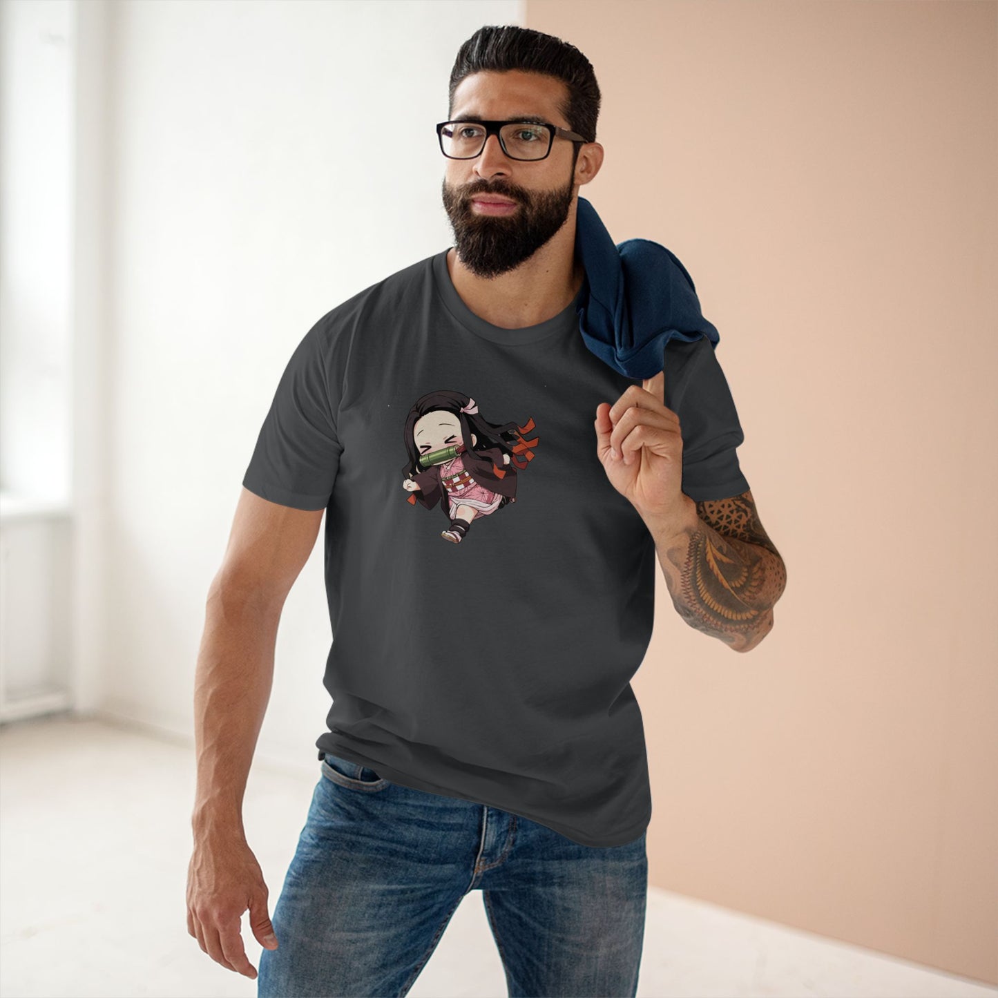 Cute Nezuko Running Away Kimetsu Chibi Anime Inspired Tee