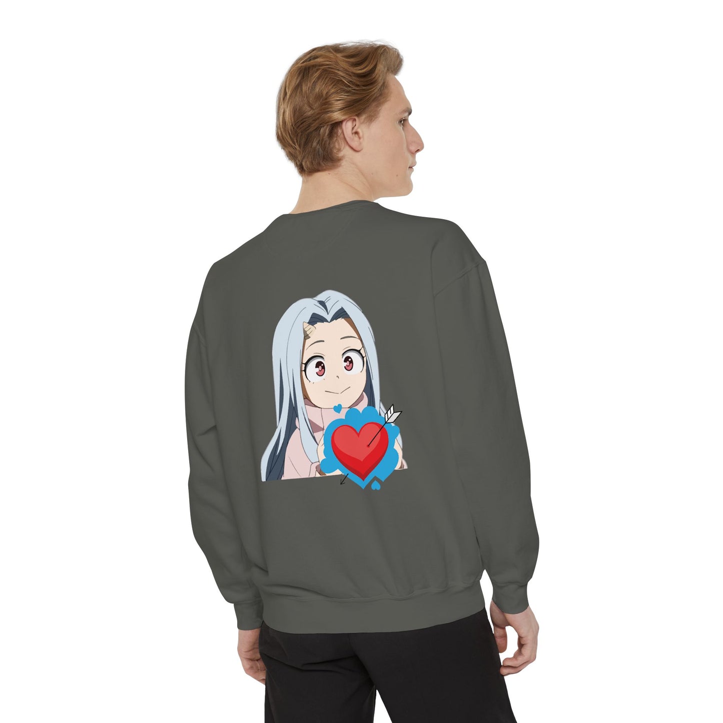 Cute Anime Heart Sweatshirt, Gift for Anime Lovers, Cozy Casual Wear, Perfect for Birthdays or Holidays, Unisex Sweatshirt