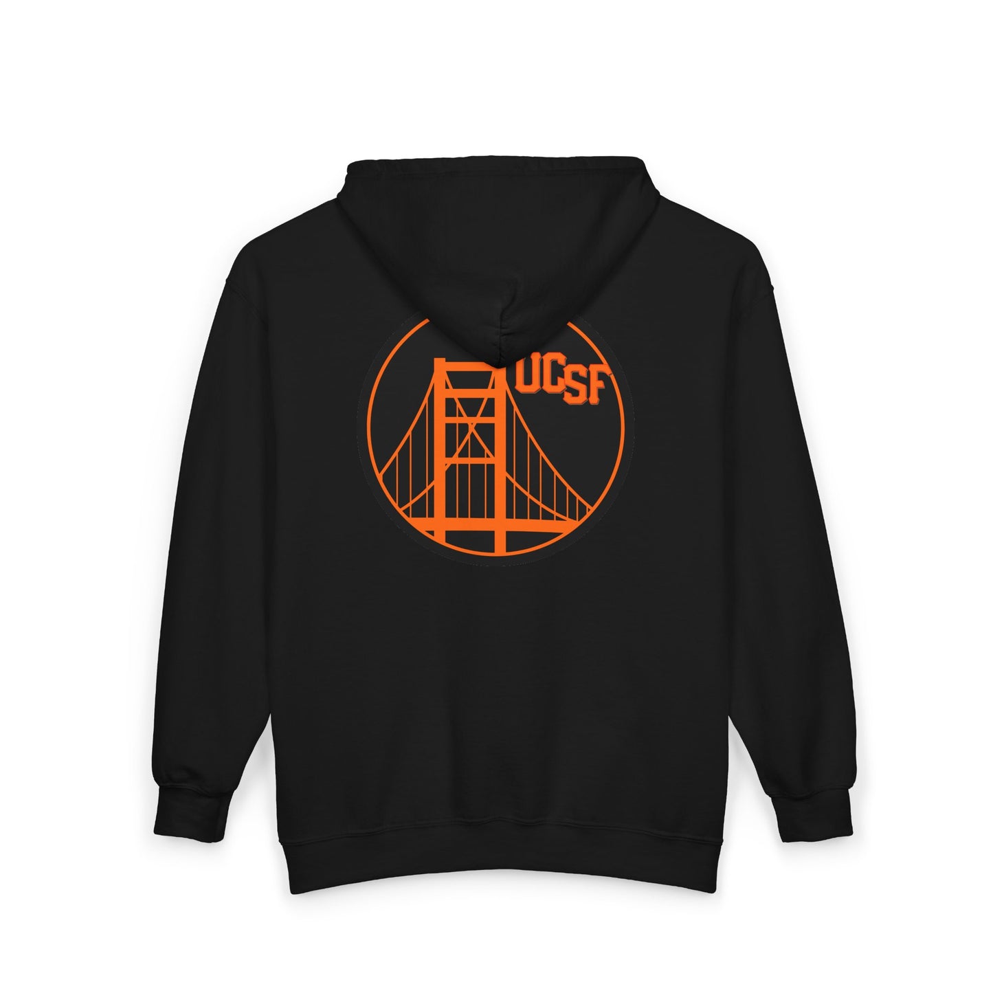 Simple Work Orange Black Golden Gate Cozy Unisex Zip Hoodie - Perfect for Casual Outings, Gifts, Affordable Streetwear, and Everyday Comfort