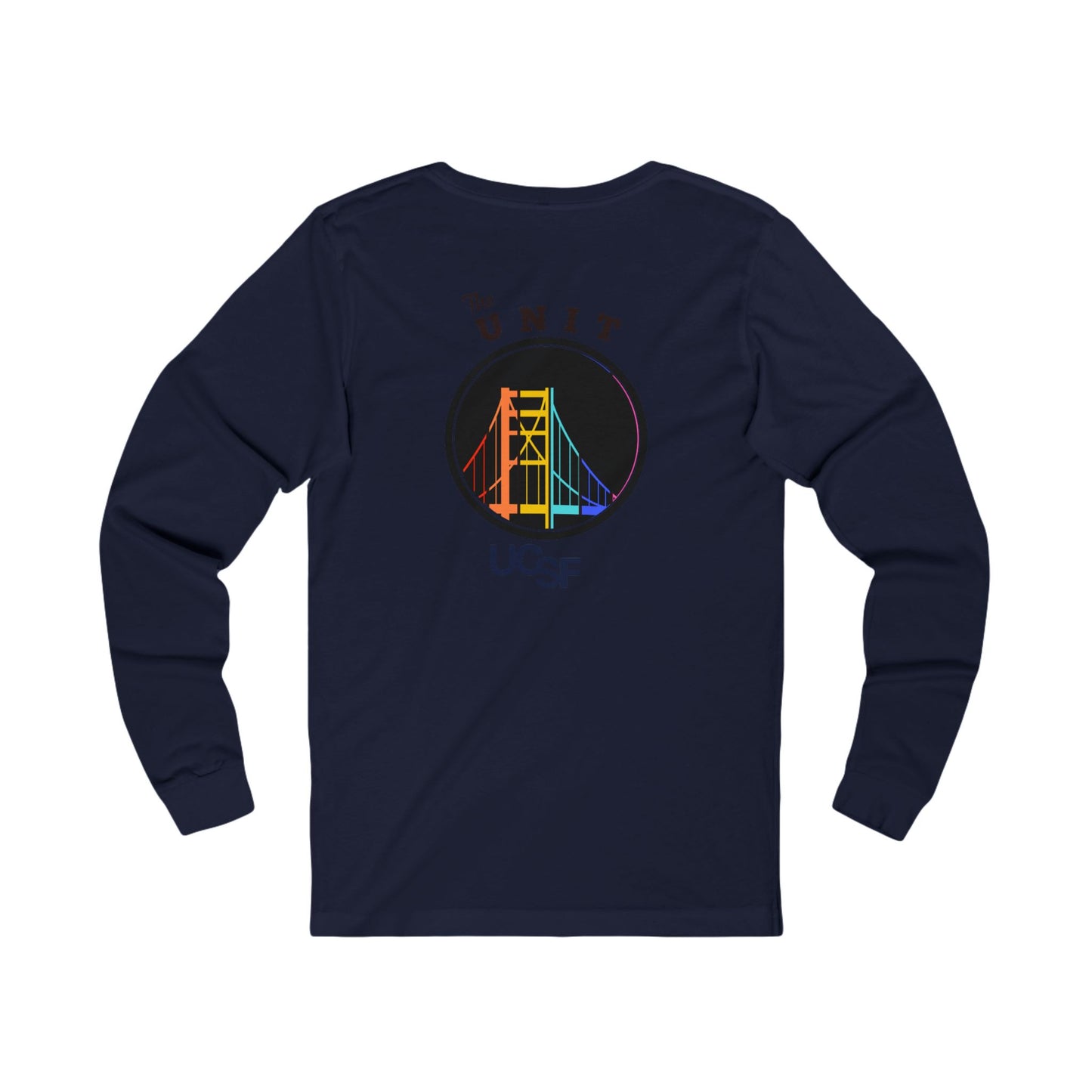 Simple Work The Unit Black Unisex Long Sleeve Tee with UCSF Design, Comfortable Apparel, Gift for Students, Casual Wear, Stylish Layering Option