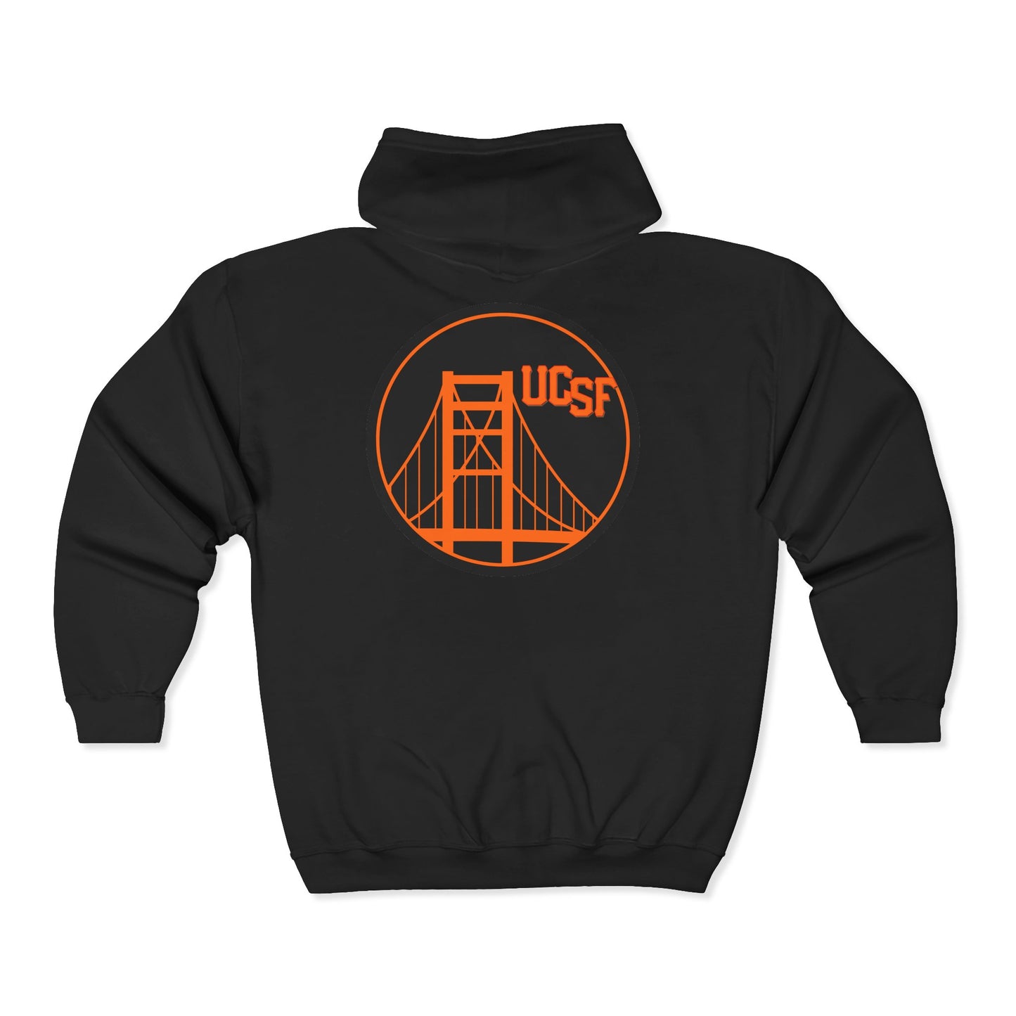 Simple Work Orange Black Golden Gate Cozy Unisex Zip Hoodie - Perfect for Casual Outings, Gifts, Affordable Streetwear, and Everyday Comfort