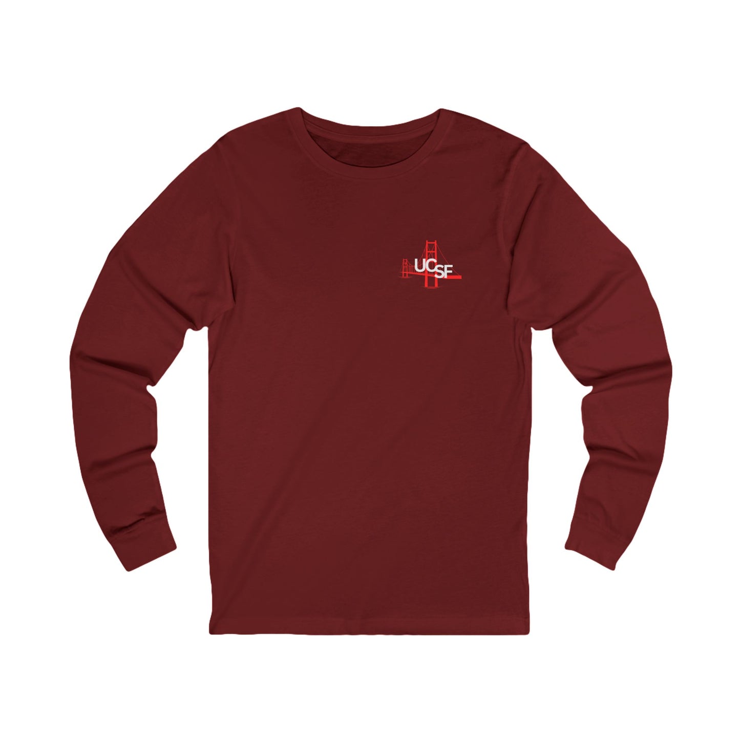 Simple Work Yellow SF Bridge Unisex Long Sleeve Tee with UCSF Design, Comfortable Apparel, Gift for Students, Casual Wear, Stylish Layering Option