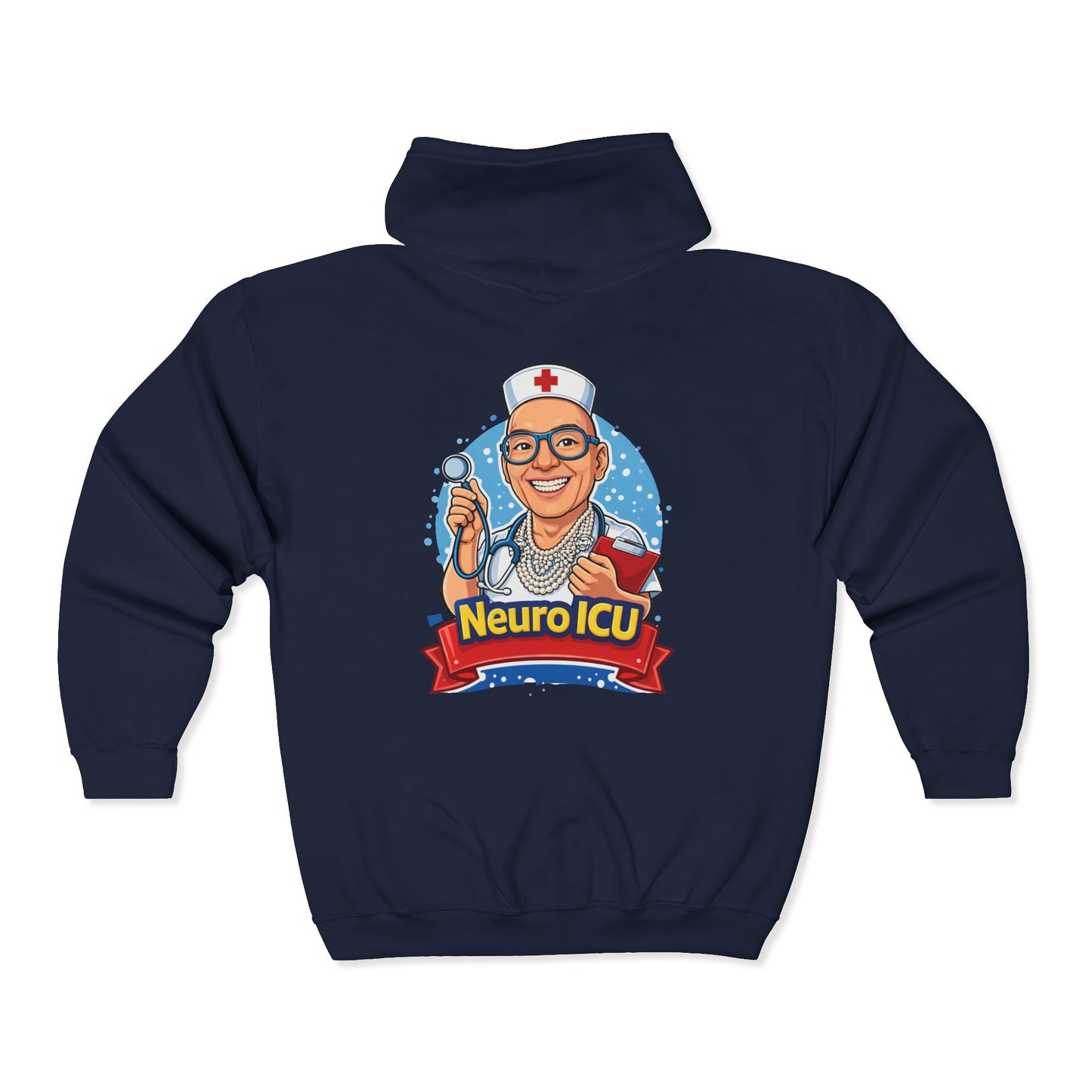 RON Simple Work Neuro ICU Cozy Unisex Zip Hoodie - Perfect for Casual Outings, Gifts, Affordable Streetwear, and Everyday Comfort
