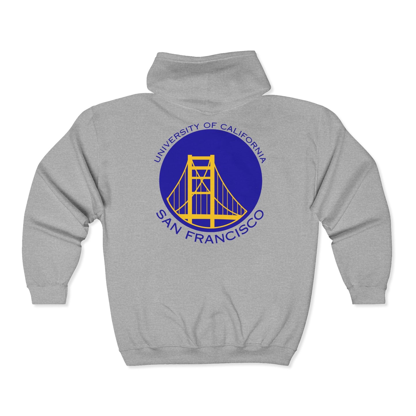 Simple Work Blue Yellow Golden Gate Cozy Unisex Zip Hoodie - Perfect for Casual Outings, Gifts, Affordable Streetwear, and Everyday Comfort