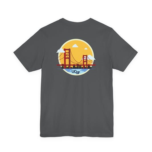 Simple Work Yellow Bridge Dark Colored Unisex Jersey Short Sleeve Tee