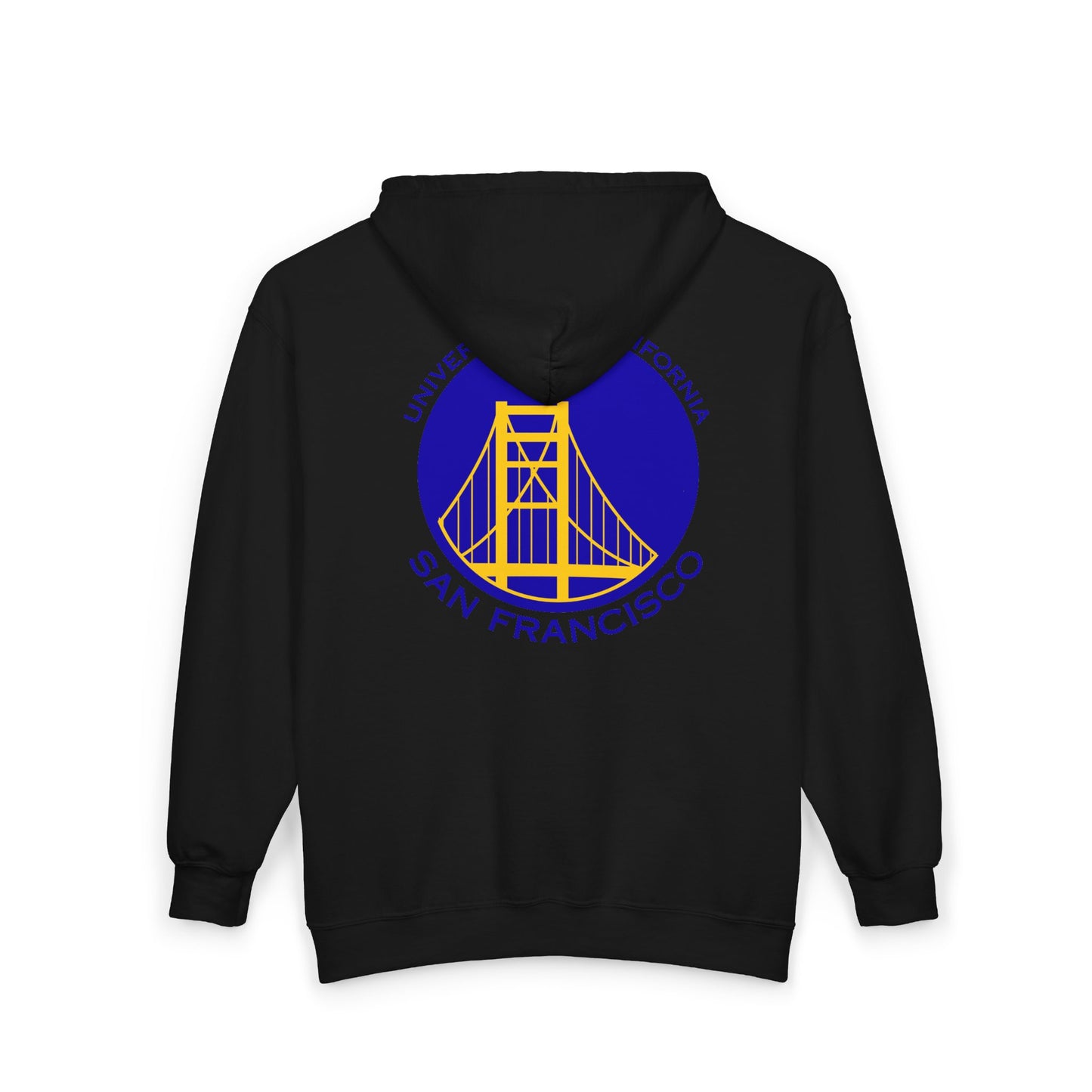 Simple Work Blue Yellow Golden Gate Cozy Unisex Zip Hoodie - Perfect for Casual Outings, Gifts, Affordable Streetwear, and Everyday Comfort