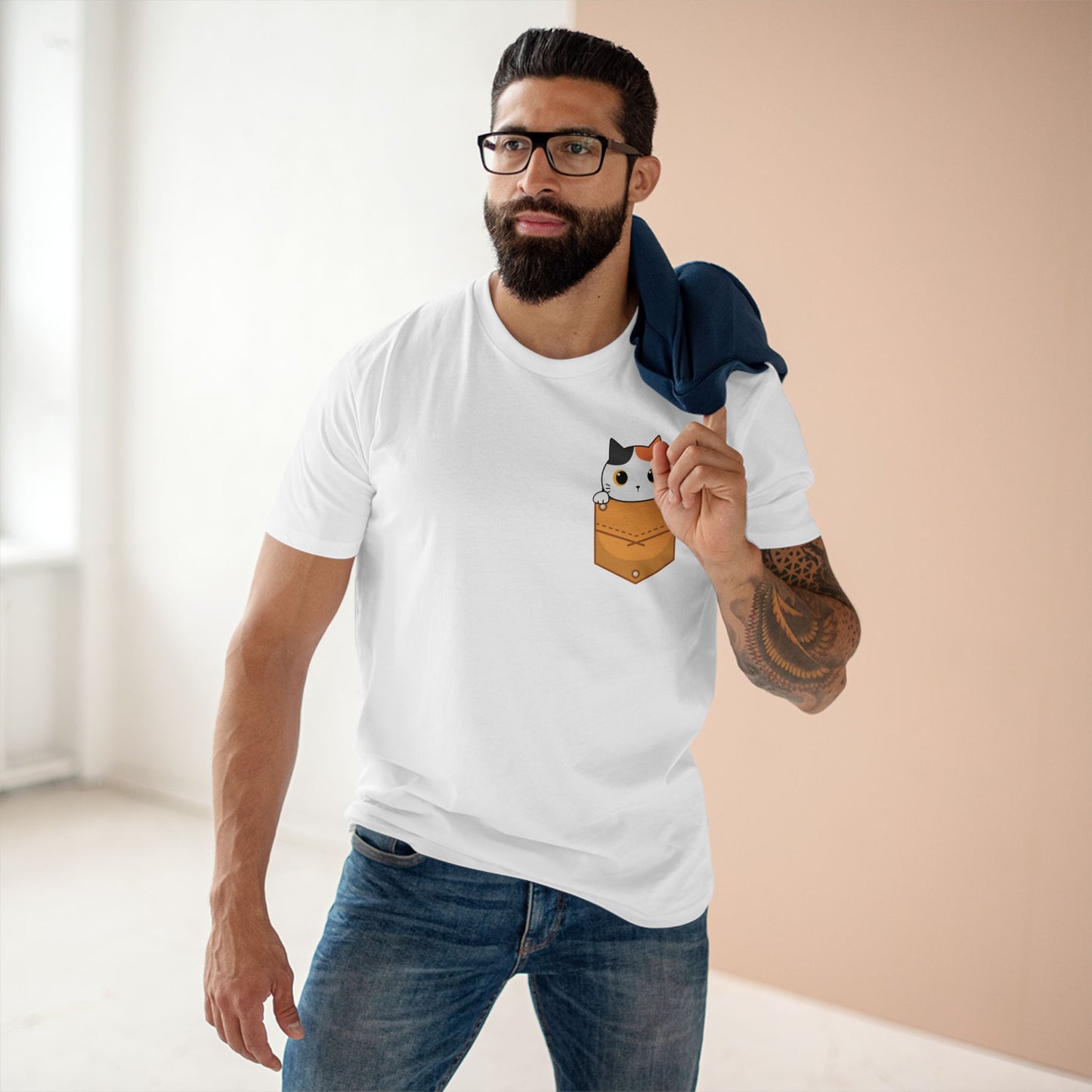 Cat in Pocket Tee