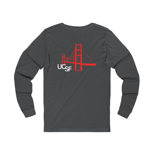 Simple Work 2 SF Gates Unisex Long Sleeve Tee with UCSF Design, Comfortable Apparel, Gift for Students, Casual Wear, Stylish Layering Option