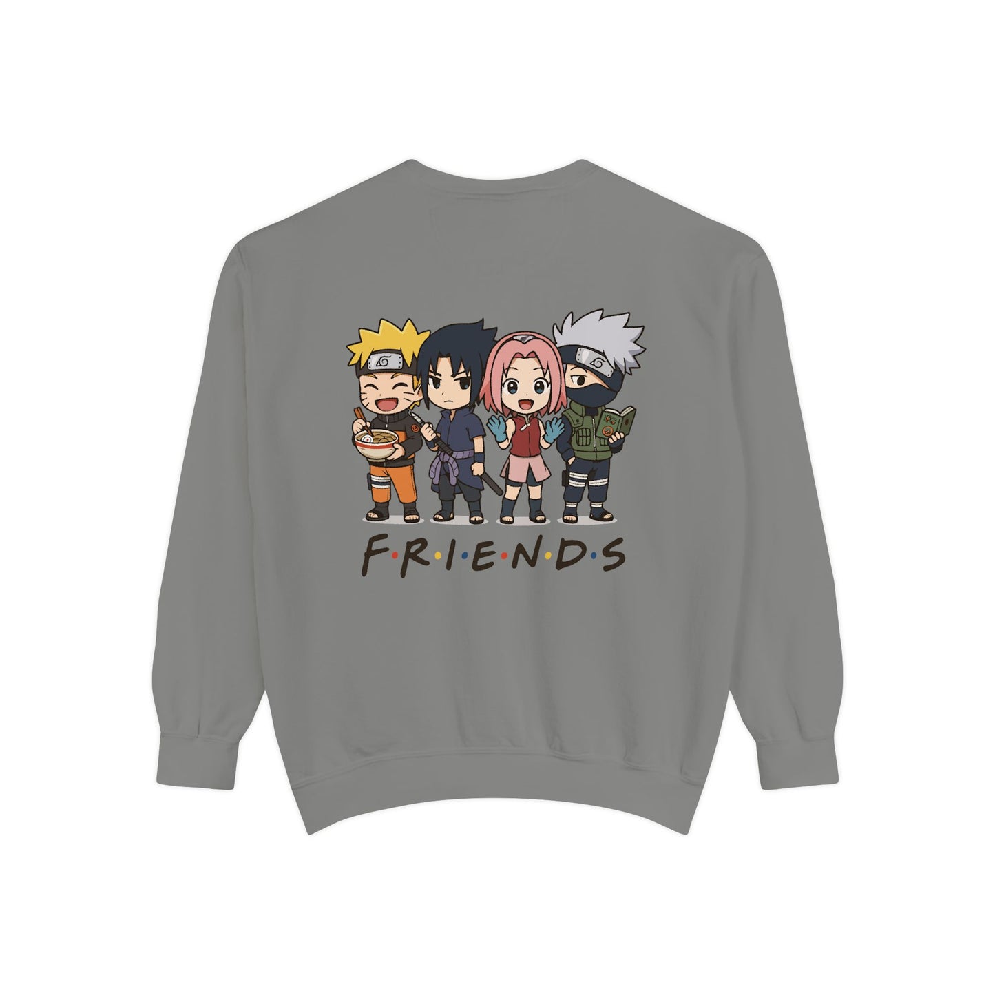 Naruto Friends Back Sweatshirt, Gift for Anime Lovers, Cozy Casual Wear, Perfect for Birthdays or Holidays, Unisex Sweatshirt