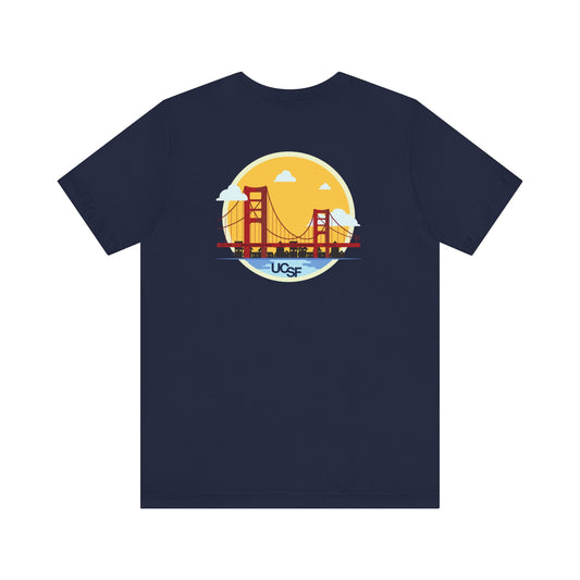 Simple Work Yellow Bridge Dark Colored Unisex Jersey Short Sleeve Tee