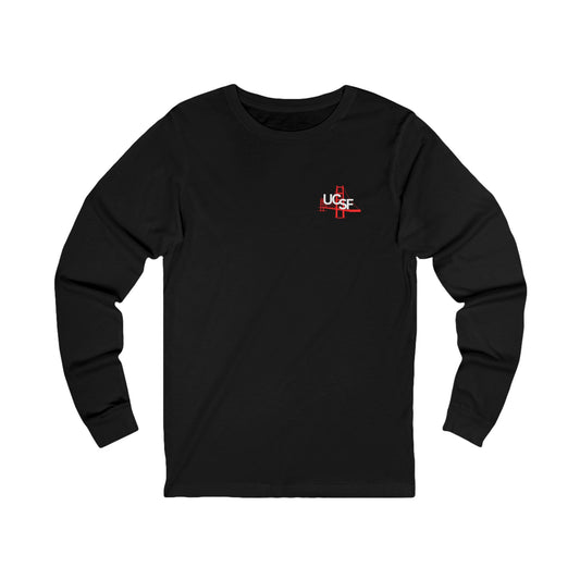 Simple Work 2 SF Gates Unisex Long Sleeve Tee with UCSF Design, Comfortable Apparel, Gift for Students, Casual Wear, Stylish Layering Option