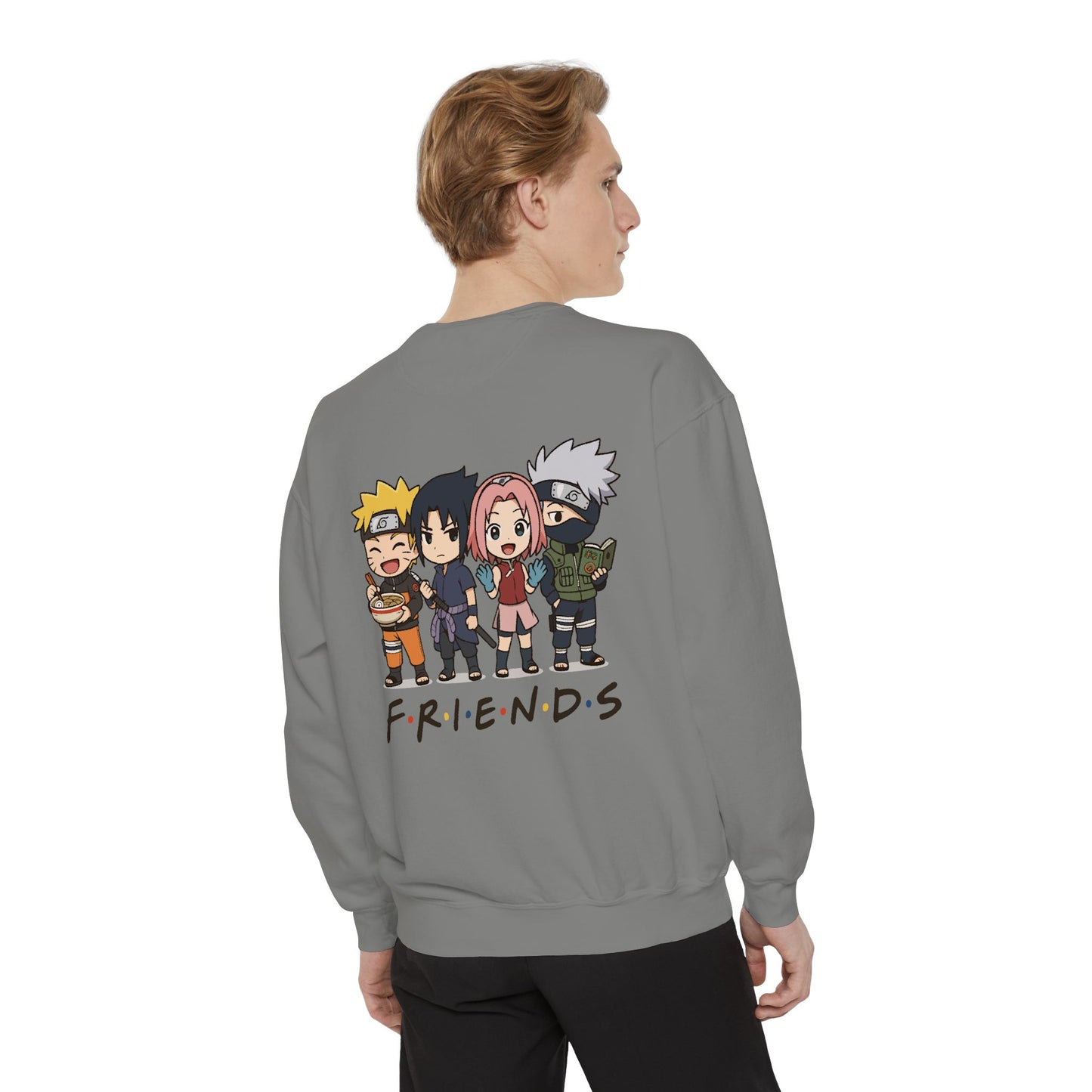 Naruto Friends Back Sweatshirt, Gift for Anime Lovers, Cozy Casual Wear, Perfect for Birthdays or Holidays, Unisex Sweatshirt