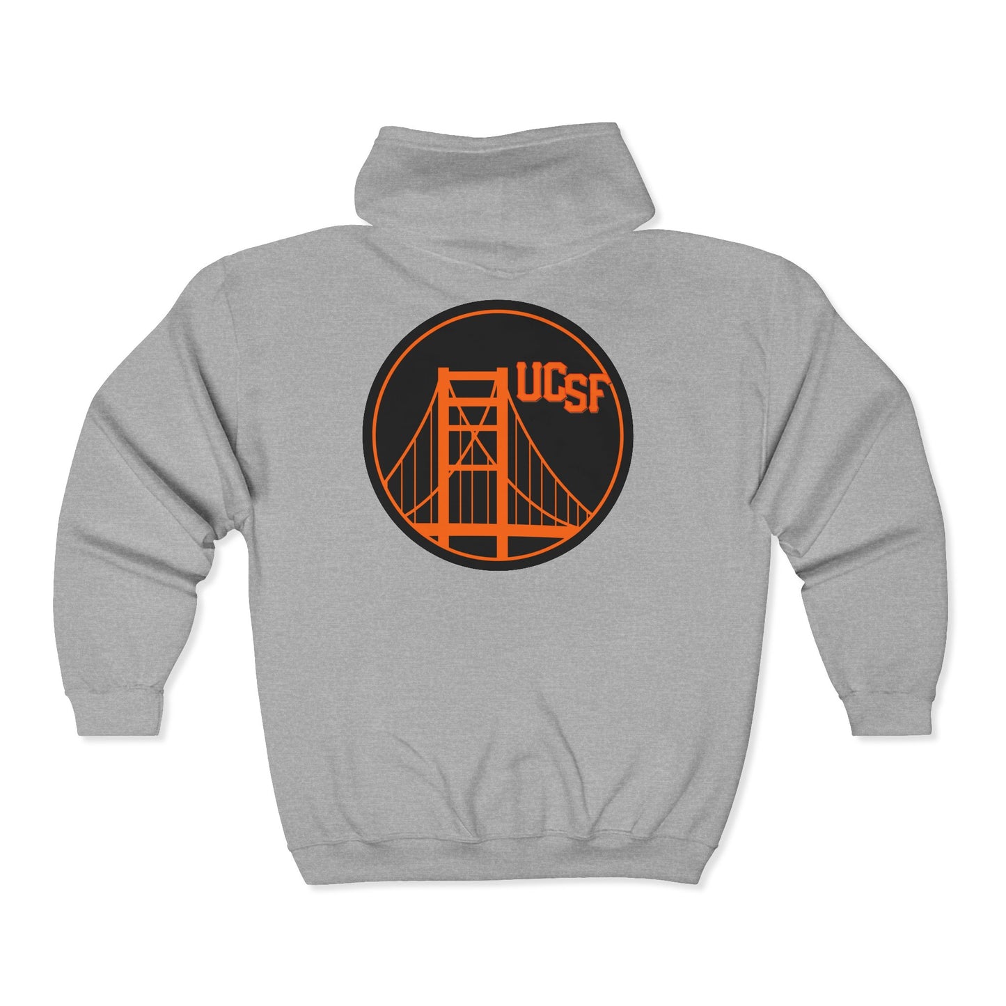 Simple Work Orange Black Golden Gate Cozy Unisex Zip Hoodie - Perfect for Casual Outings, Gifts, Affordable Streetwear, and Everyday Comfort