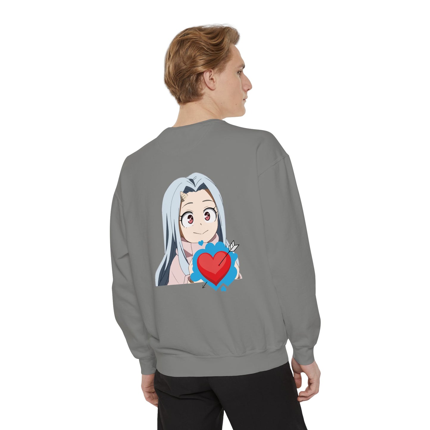 Cute Anime Heart Sweatshirt, Gift for Anime Lovers, Cozy Casual Wear, Perfect for Birthdays or Holidays, Unisex Sweatshirt