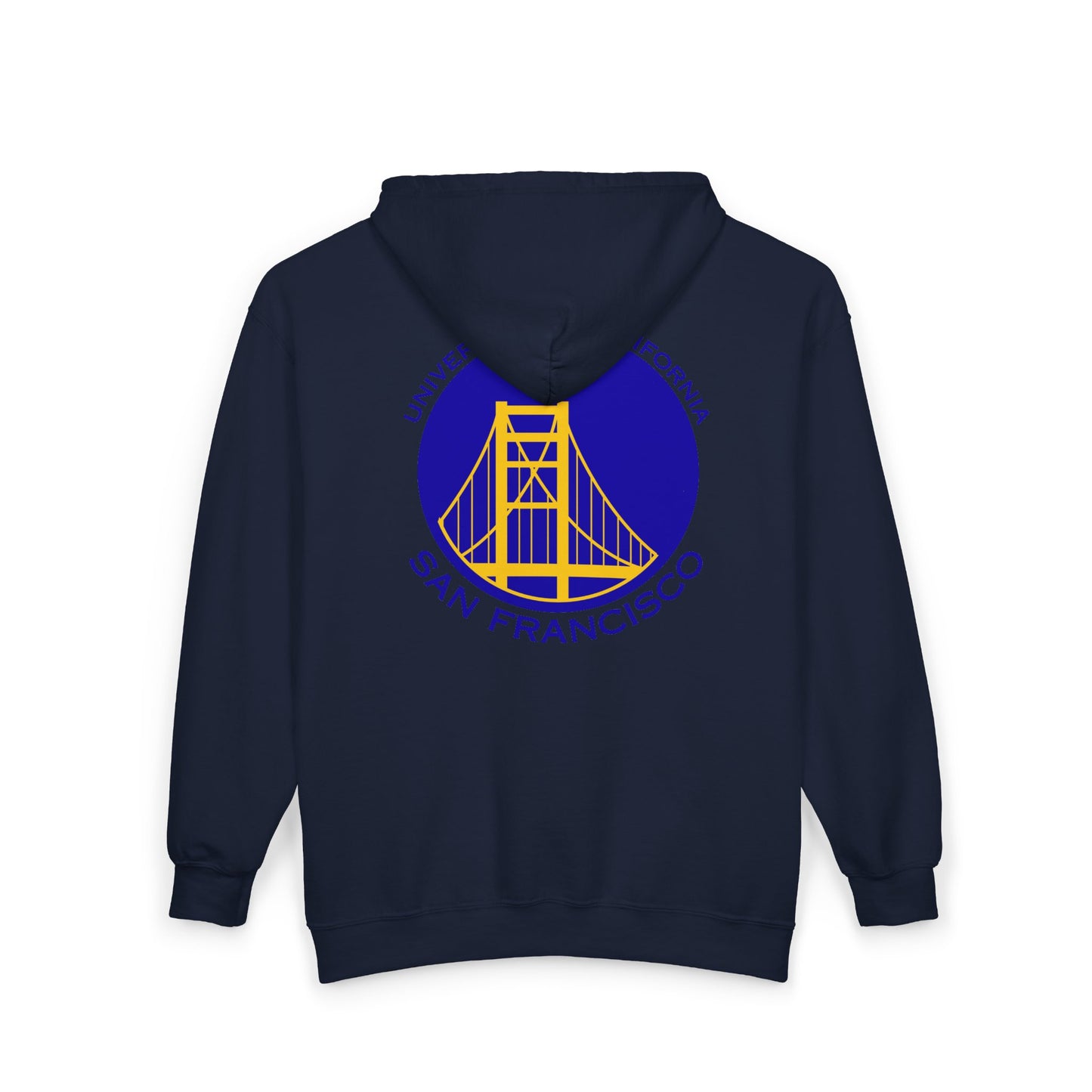 Simple Work Blue Yellow Golden Gate Cozy Unisex Zip Hoodie - Perfect for Casual Outings, Gifts, Affordable Streetwear, and Everyday Comfort