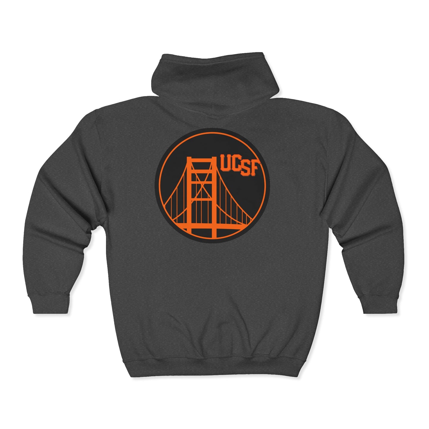 Simple Work Orange Black Golden Gate Cozy Unisex Zip Hoodie - Perfect for Casual Outings, Gifts, Affordable Streetwear, and Everyday Comfort
