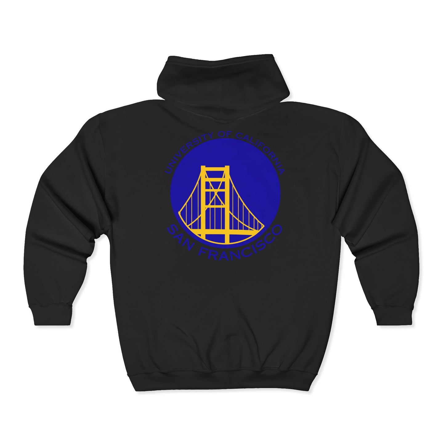 Simple Work Blue Yellow Golden Gate Cozy Unisex Zip Hoodie - Perfect for Casual Outings, Gifts, Affordable Streetwear, and Everyday Comfort
