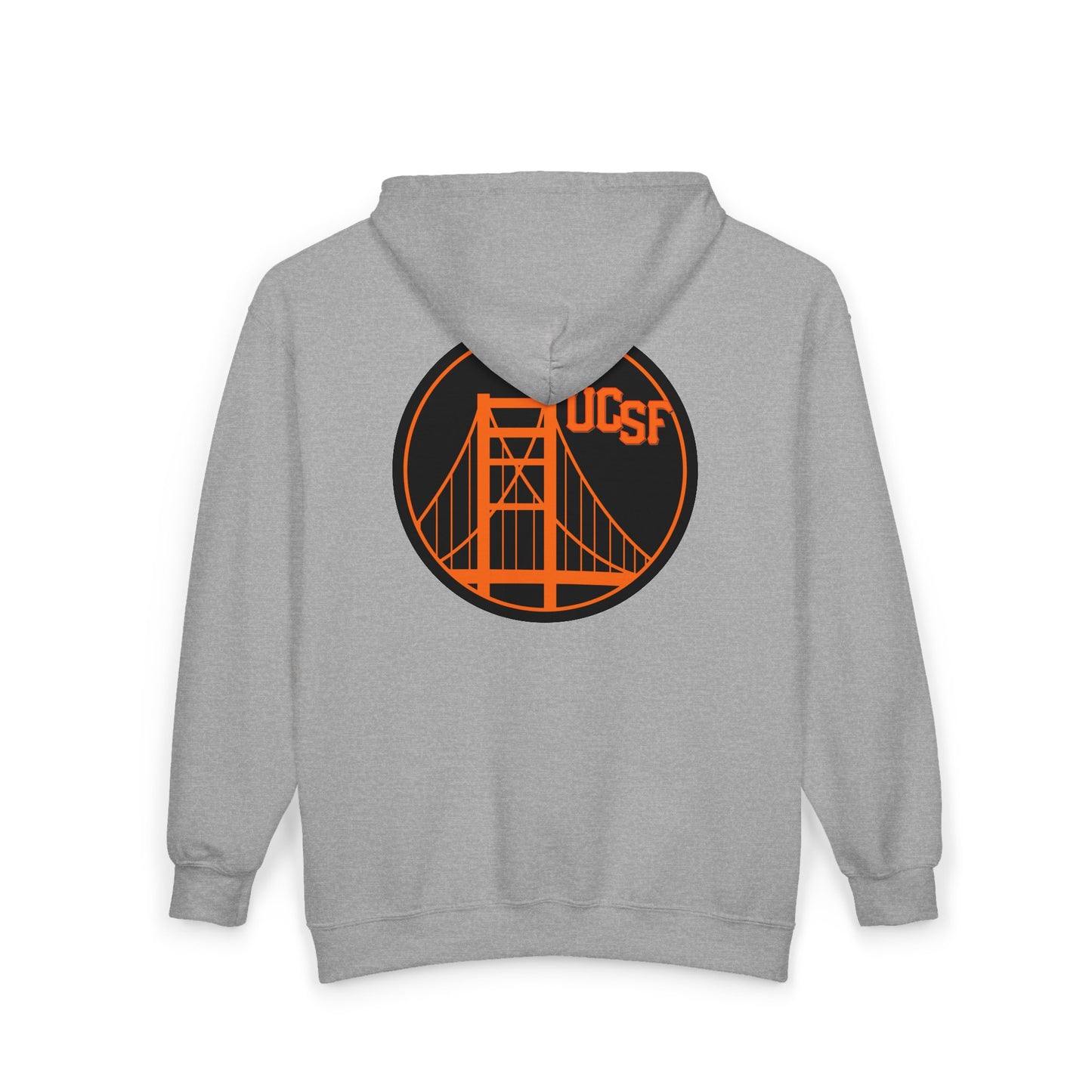 Simple Work Orange Black Golden Gate Cozy Unisex Zip Hoodie - Perfect for Casual Outings, Gifts, Affordable Streetwear, and Everyday Comfort
