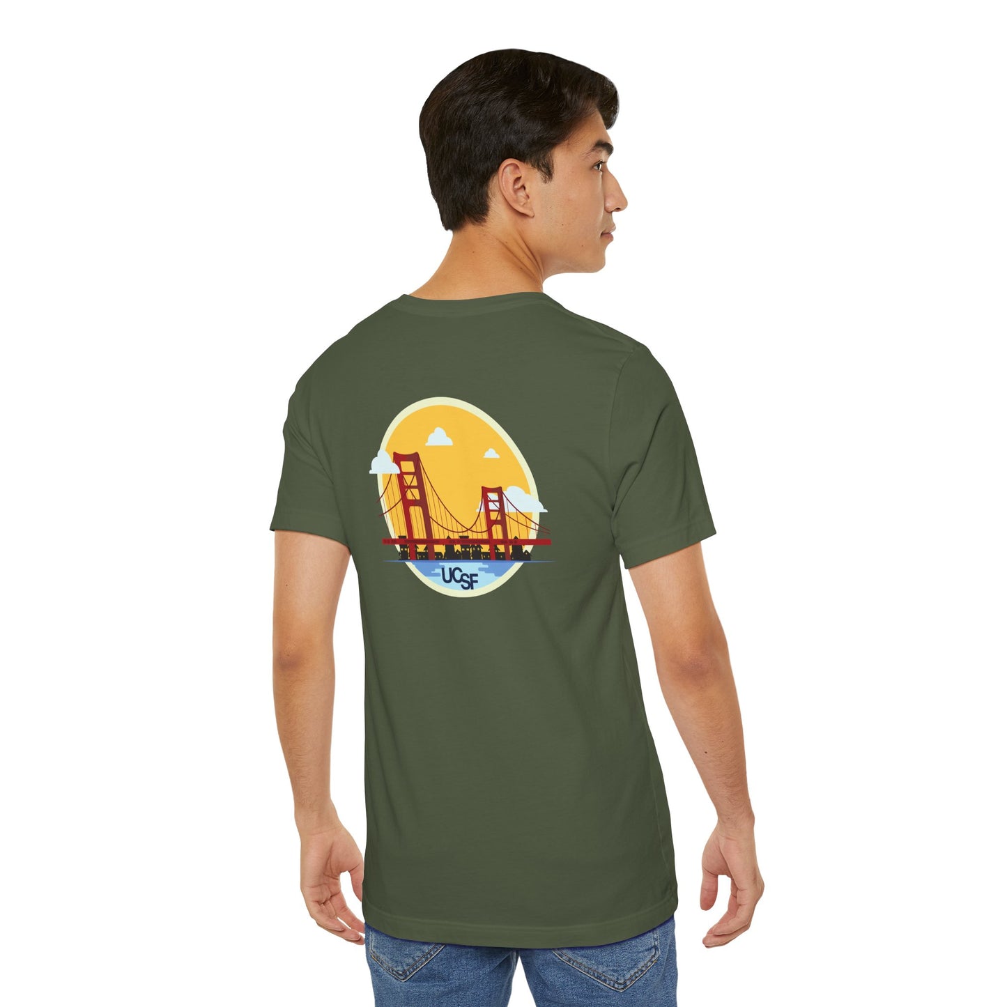 Simple Work Yellow Bridge Dark Colored Unisex Jersey Short Sleeve Tee